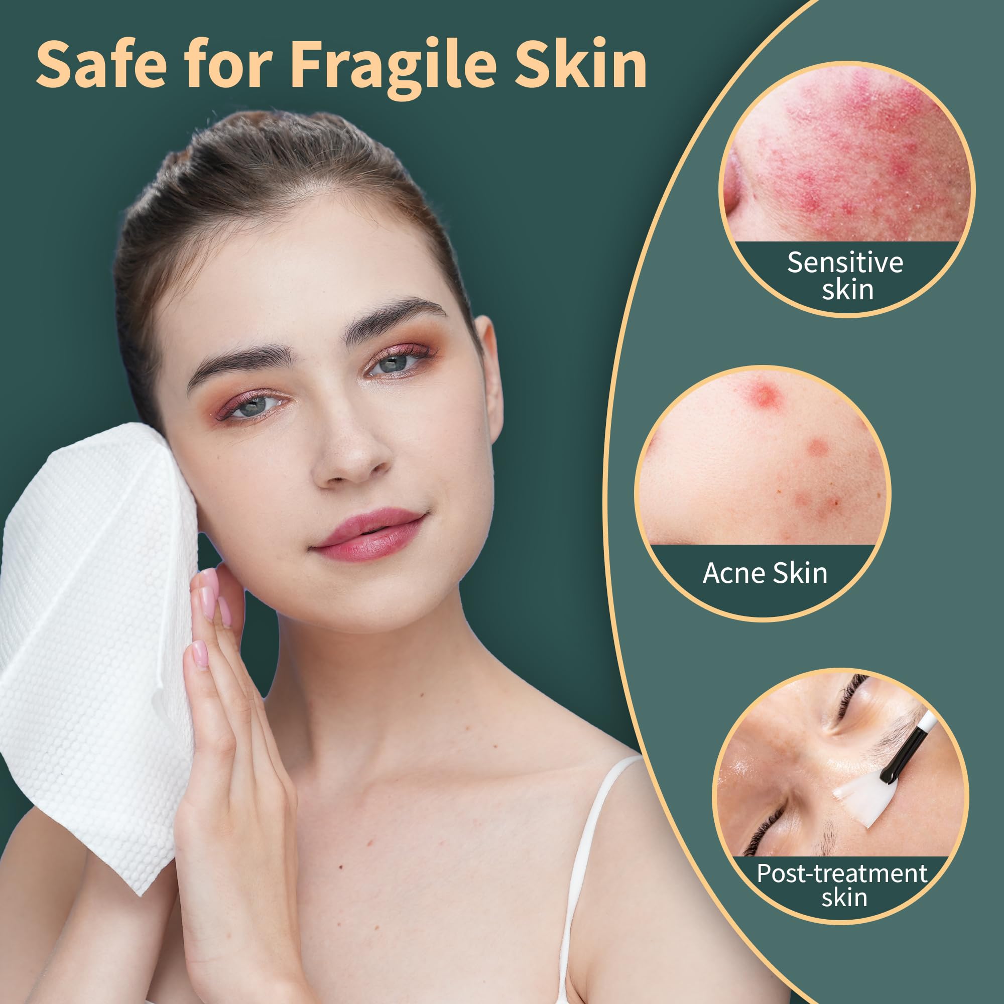 Ourmed Life Disposable Face Towels, Clean Facial Wash Cloth Without Lint, Biodegradable Cleansing Dry Wipes, Skincare And Makeup