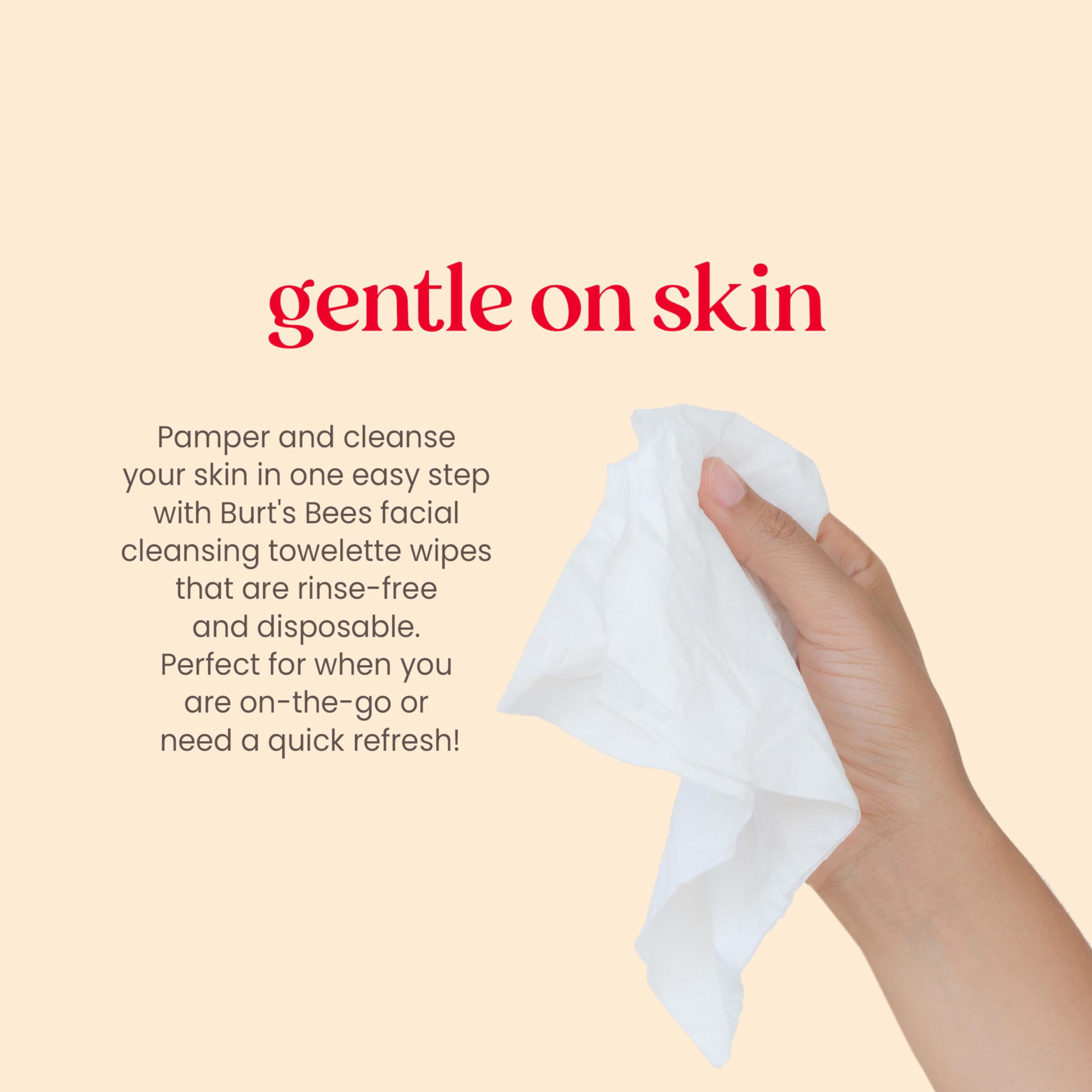 Burt'S Bees Soothing Facial Towelettes With Aloe Vera, Pre-Moistened Towelettes For Sensitive Skin Types, 99 Percent Natural Ori