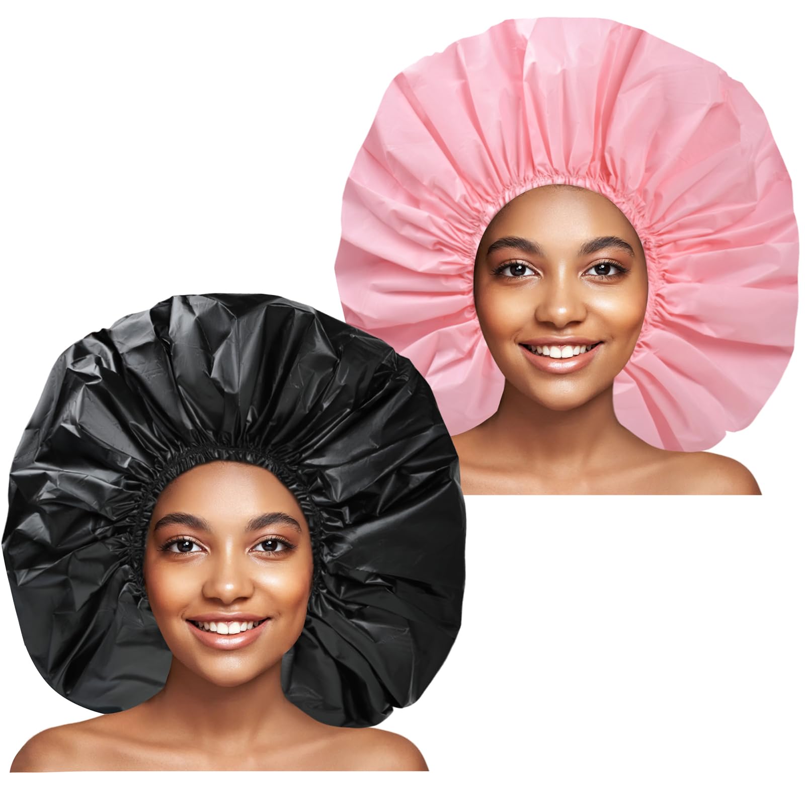 Extra Large Shower Cap 2 Pcs Waterproof Shower Caps For Women, Super Jumbo Shower Cap, Reusable Super Large Bath Caps Hair Cap F