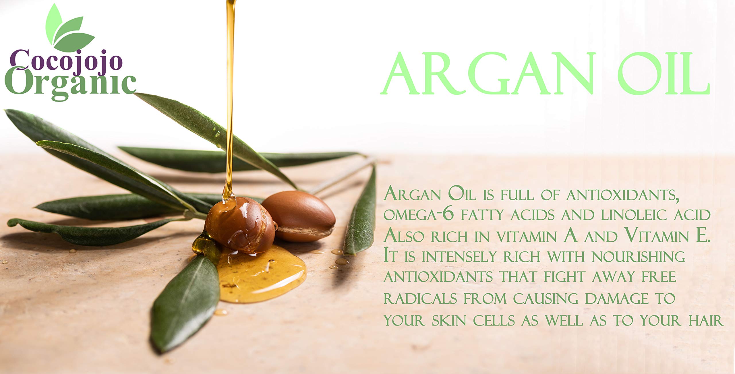 cocojojo Moroccan Argan Oil Gallon - Pure & Natural Cold Pressed Extra Virgin Argan Oil Bulk (128 oz / 1 Gallon) Carrier Oil for
