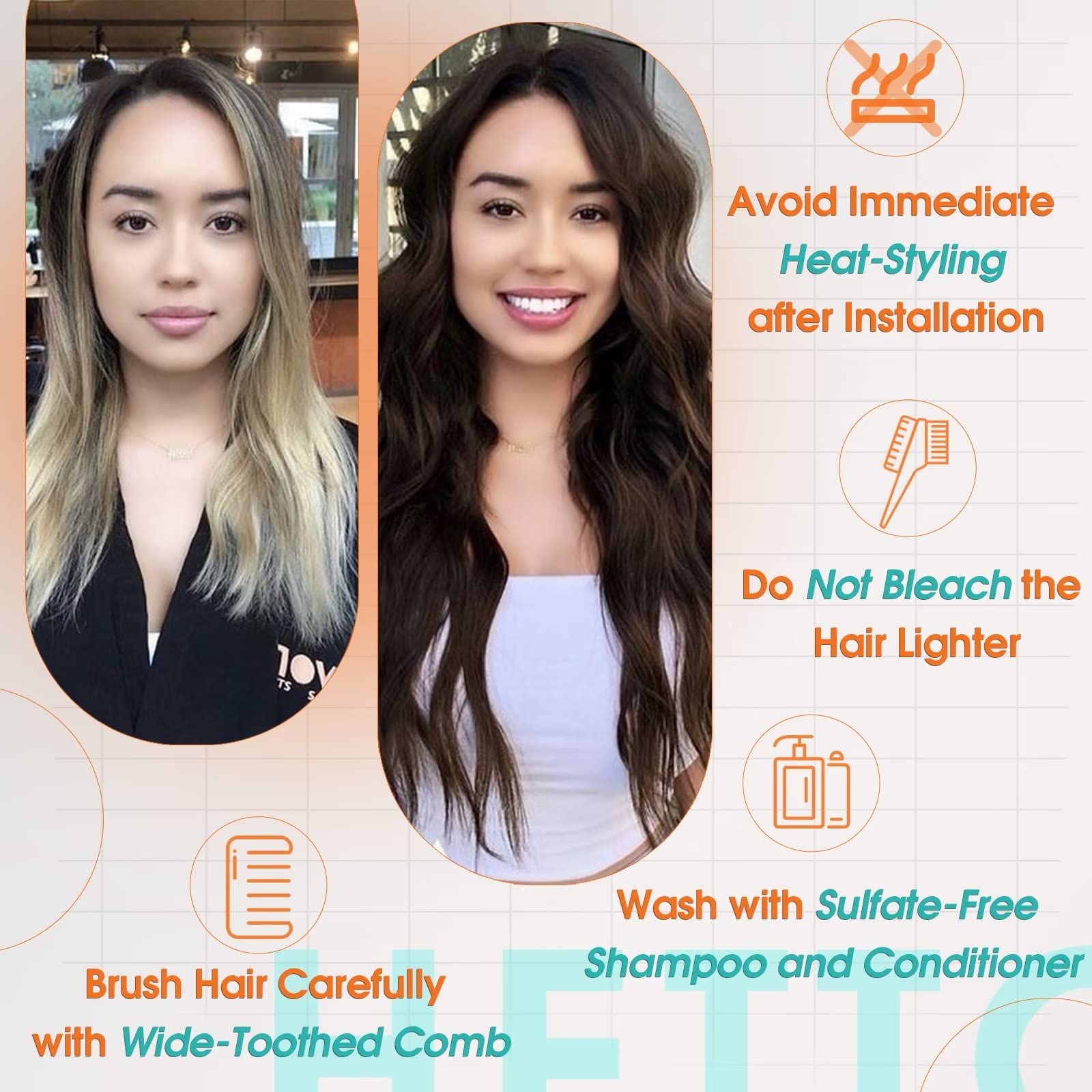 Hetto Brown Weft Hair Extensions Human Hair 20 Inch 100g #2 Darkest Brown Weft Extensions Sew in Human Hair Weft Brazilian Hand