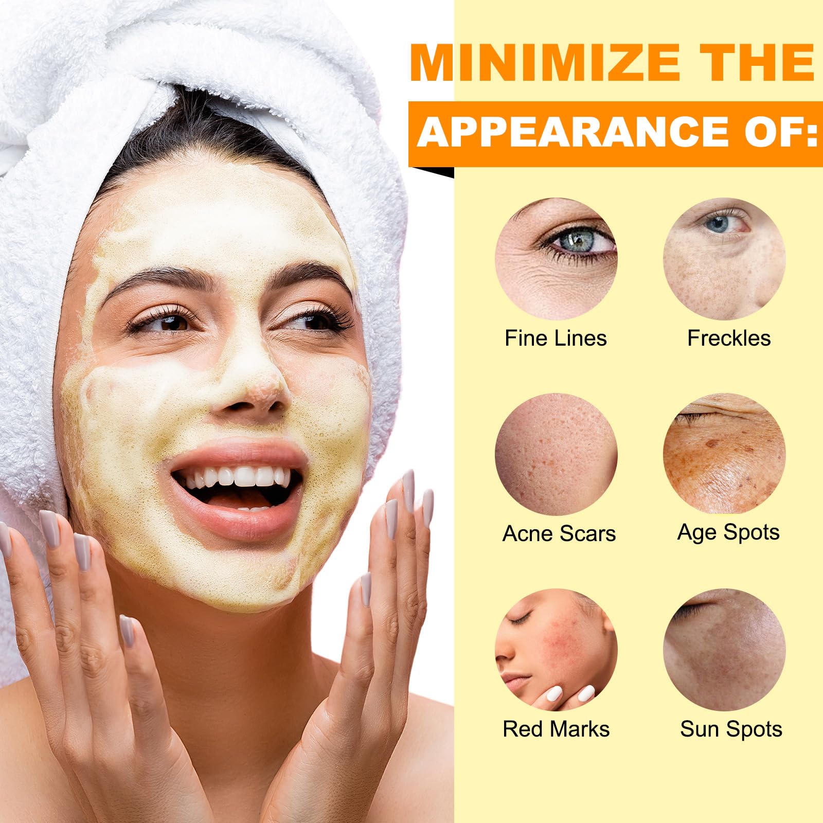 A R B C R N Turmeric Cleansing Mousse,Kojic Acid Facial Cleanser For Fce Wash And Firming Skin,Remove Excess Keratin-Deep Clean