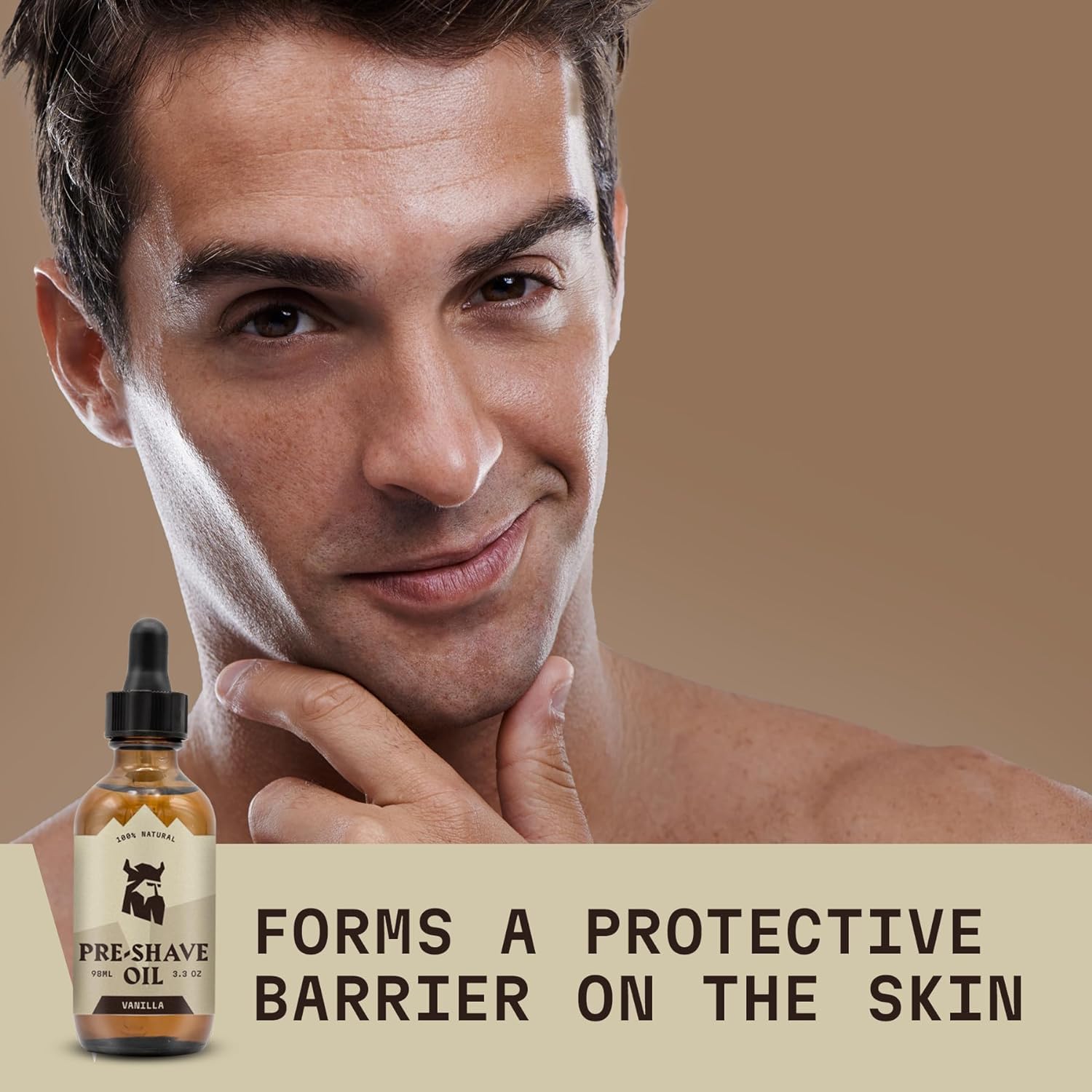 Striking Viking Pre-Shave Oil For Men - Face Shaving Oil With Vanilla Scent - 3.3 Oz - Smooth Glide & Protection For Safety Razo