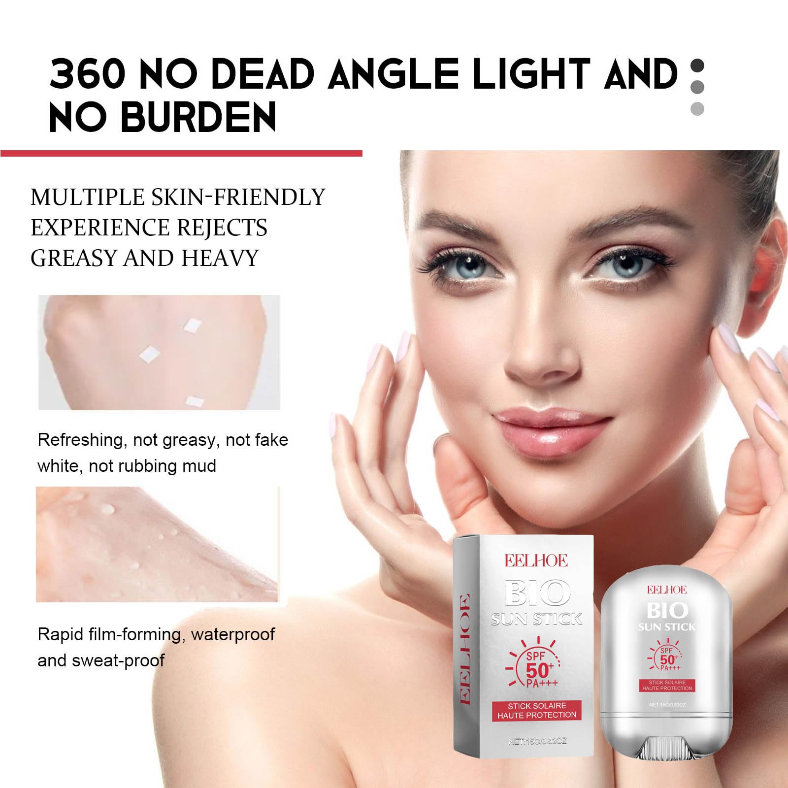 Bio Sun Stick,Face And Body Professional Sunscreen Stick,Enriched With Vitamin C Strong Sunscreen Keep Skin Moisture,Reduce Redn