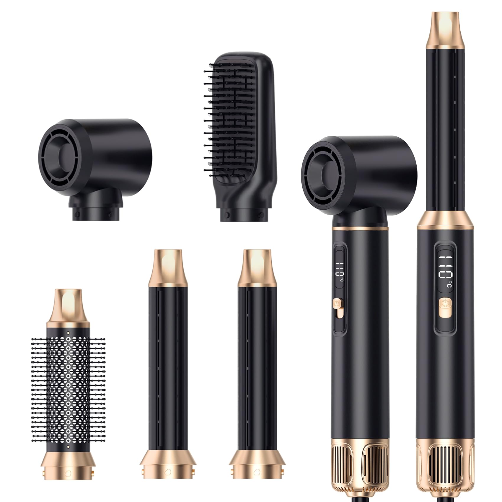 5 in 1 Blow Dryer Brush Set Hair Styler, Negative Ionic Blow Dry Brush,Hair Dryer Brush Detachable Hair Tool for Curling, Volumi