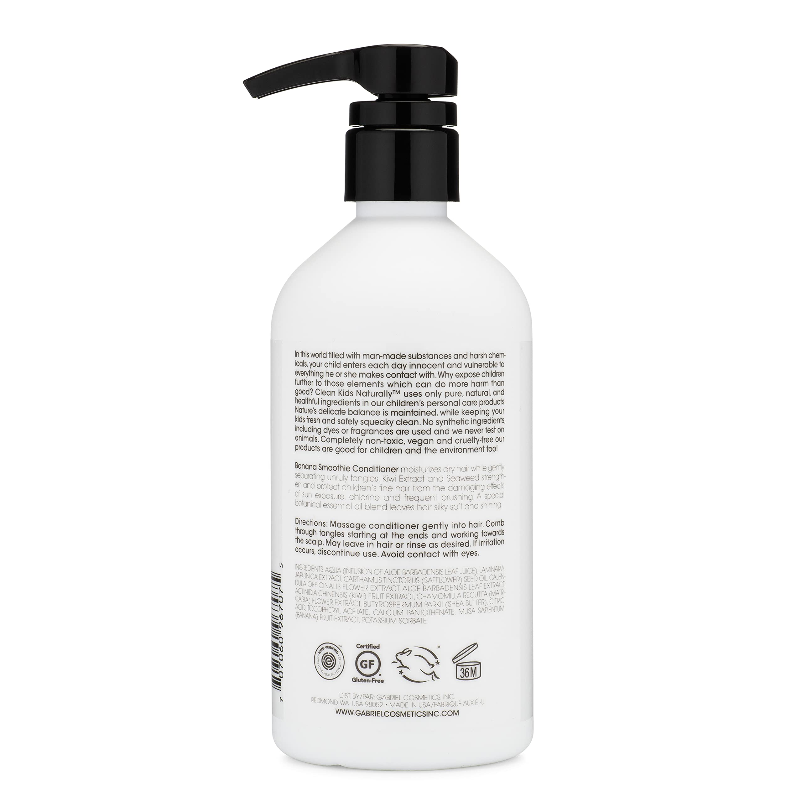 Gabriel Cosmetics Clean Kids Naturally Banana Smoothie Conditioner, 16 oz (1 Bottle)