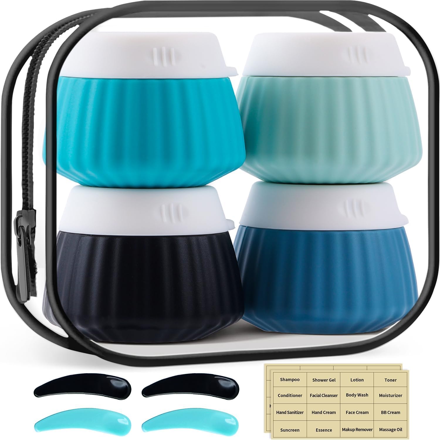 Lyrovo Travel Containers Cream Jars For Toiletries Kit Bpa Free, LeakProof 40Ml Travel Size Containers, Travel Accessories Orga
