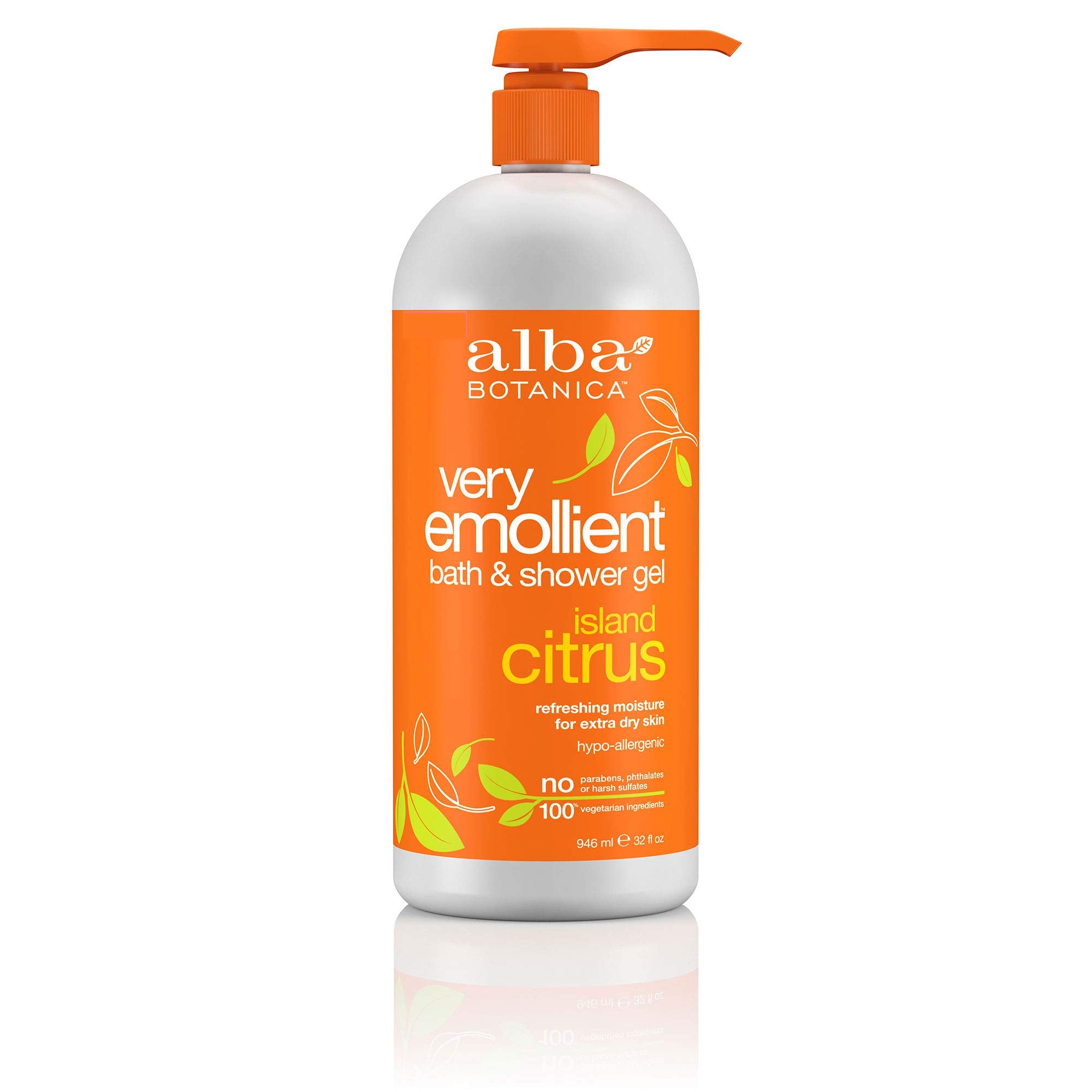 Alba Botanica Very Emollient Bath & Shower Gel - Island Citrus 32 Fl Oz (947 Ml) Gel