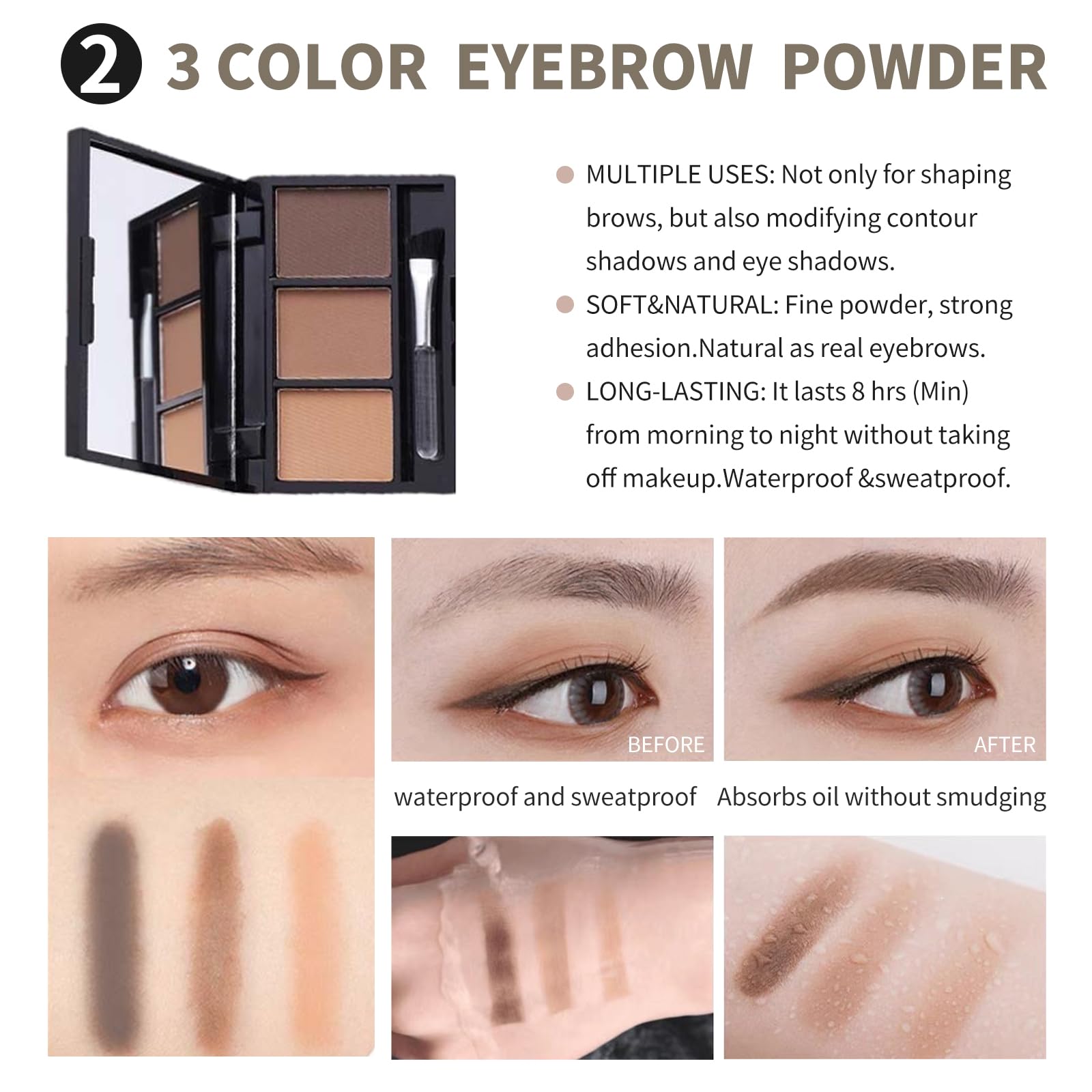 All In One Makeup Kit For Girls - 16 Colors Naked Eyeshadow Palette, 3Pcs Makeup Brushes, Waterproof Eyeliner Pencil, Eyebrow Po