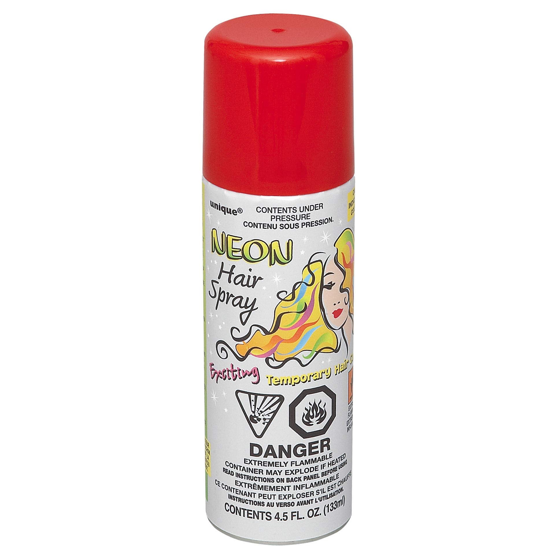 Red Neon Hair Spray - 4.5 Fl Oz (1 Pc) - Perfect For Your Bold Standout Look & Special Events