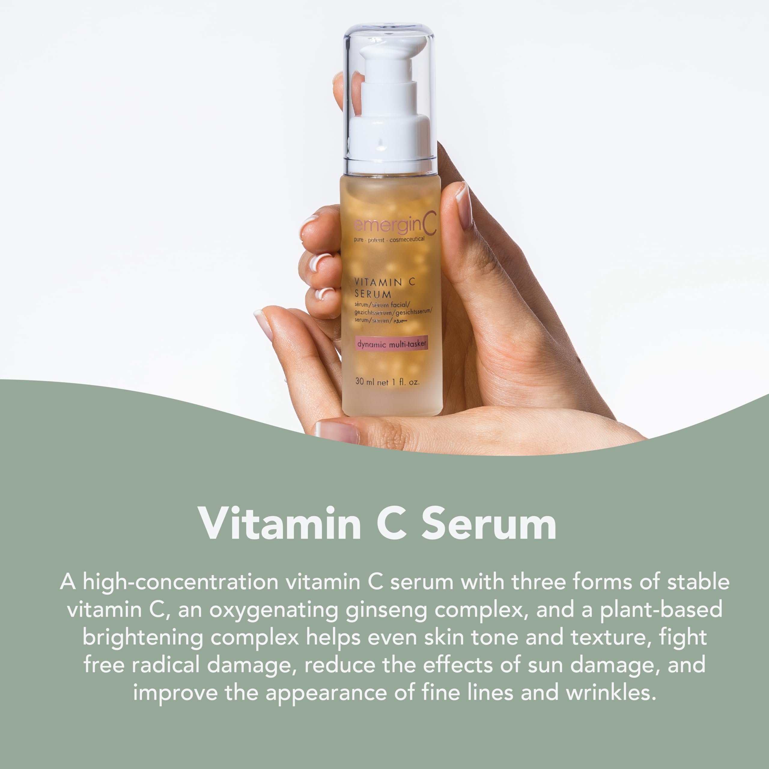 emerginC 12% Vitamin C Facial Serum - Extra Strength Micro-Encapsulated Spheres to Help Address Visible Signs of Aging + Dark Sp