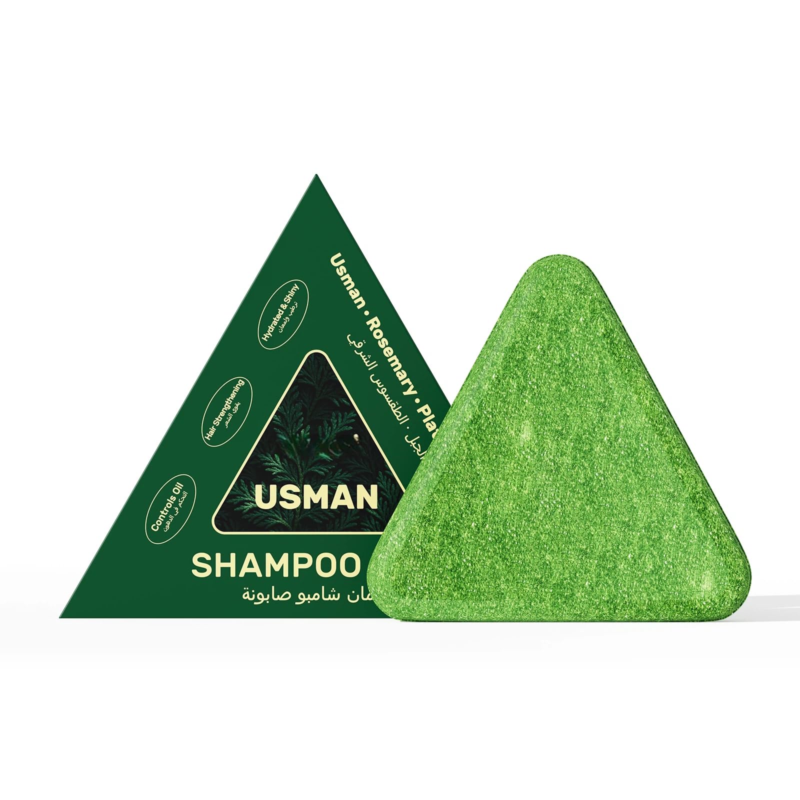gowwim Usman Grass Shampoo Bar, Nature Triangle Shampoo Bar 3in1 Hair Wellness Bar, Calming & Strengthens Hair, Polygonum & Ci