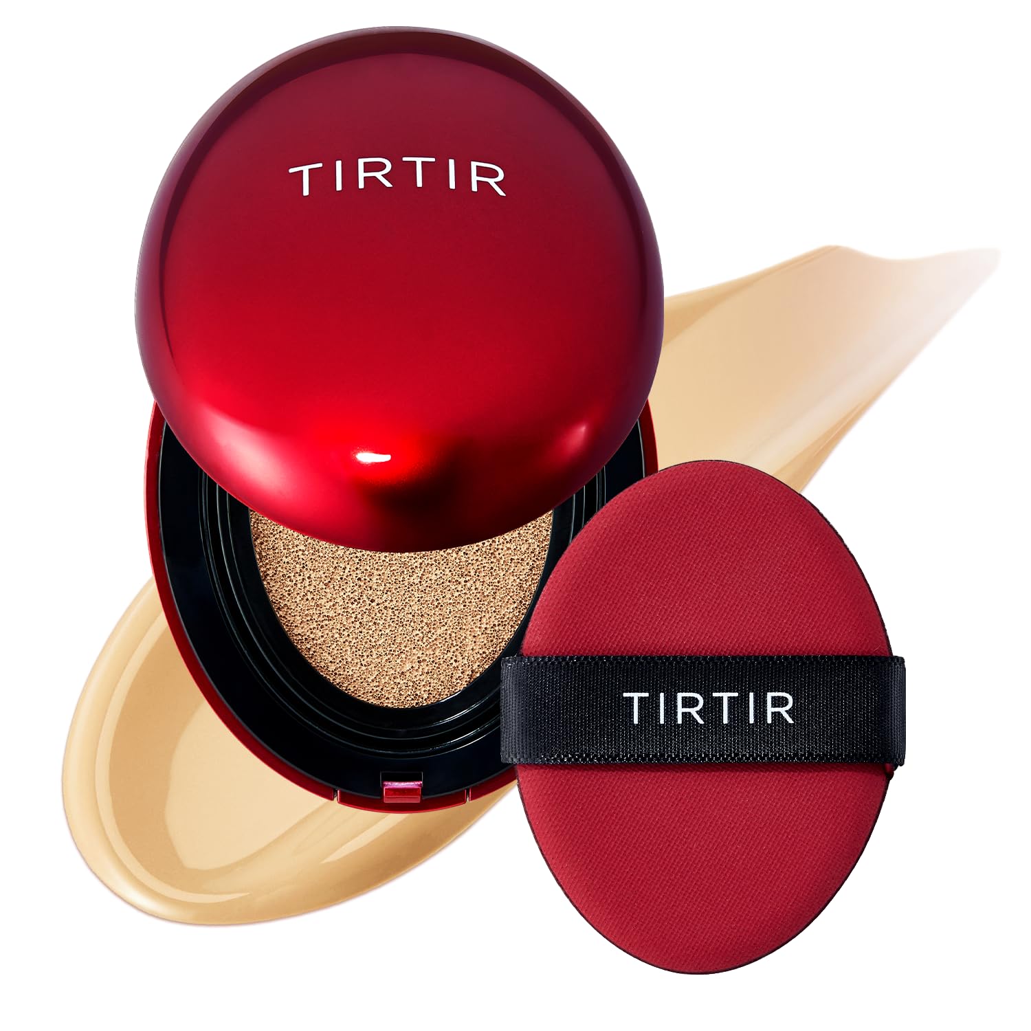 Tirtir Mask Fit Red Cushion Foundation | Full Coverage, Weighless, Skin Fit, Satin Glow Finish, Korean Cushion Foundation (#22W