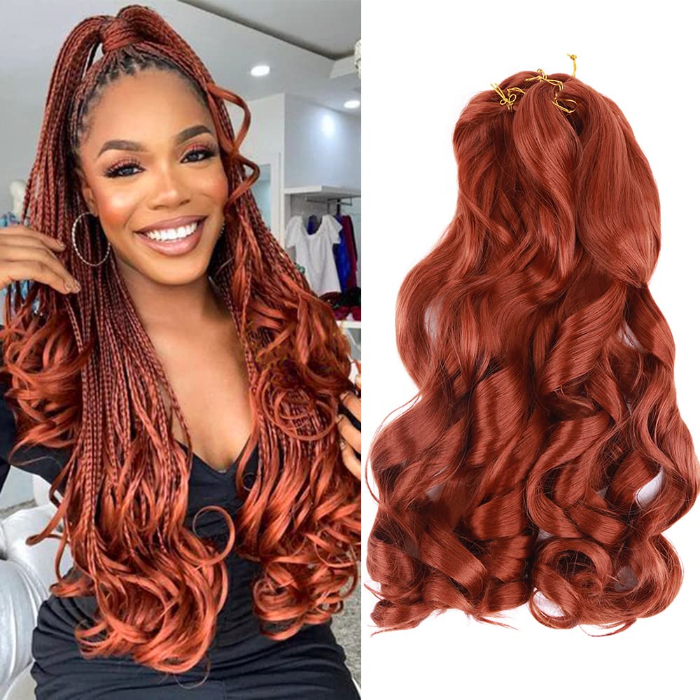 Amir Hair 8 packs French Curly Braiding Hair 26 Inch Loose Wave Braiding Hair Pre Stretched Synthetic Hair Extensions (26inch 35