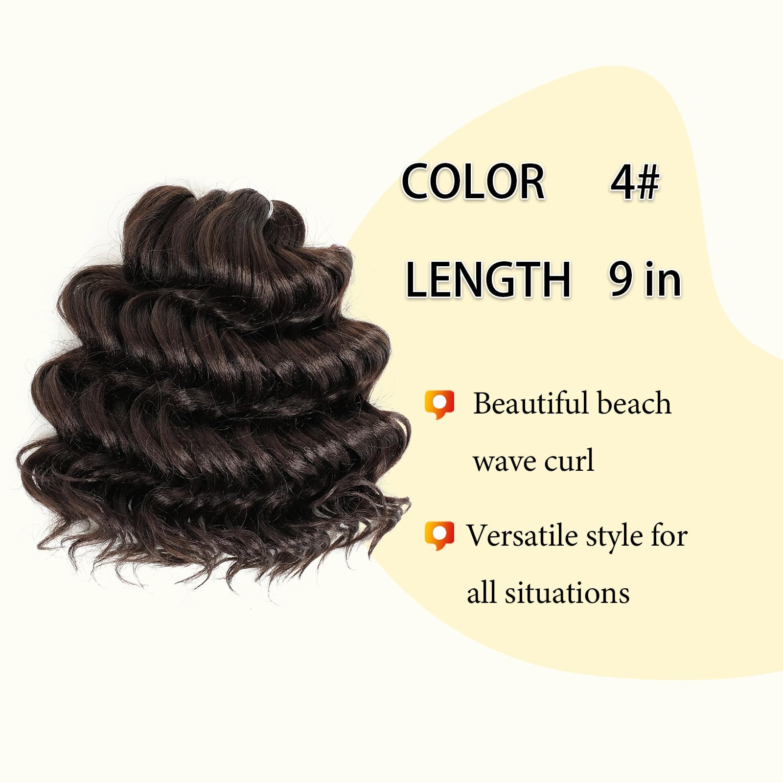 Curly Braiding Hair 9Inch Ocean Wave Crochet Hair 7Packs Deep Wave Crochet Hair For Black Women Beach Curl Crochet Hair Extensio
