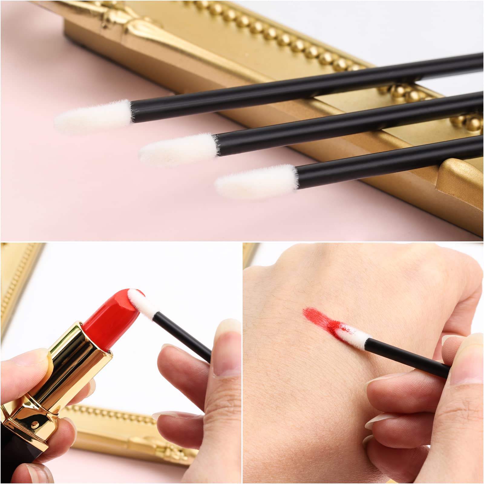 700 Pieces Disposable Lip Wands Lip Brushes Lipstick Applicator Wands Lip Gloss Wands Lint Free Makeup Applicator Brush Beauty T