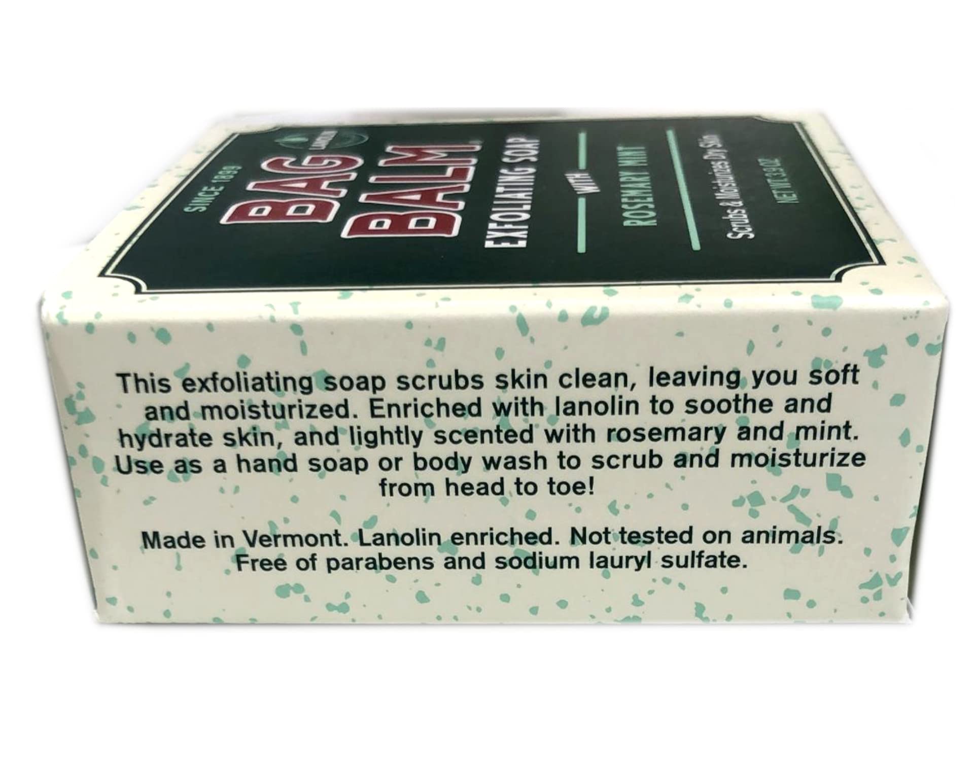 Bag Balm Vermont 'S Original Mega Moisturizing Soap, Lanolin Enriched Rosemary Mint Scented Moisturizing Soap, Great For Daily U
