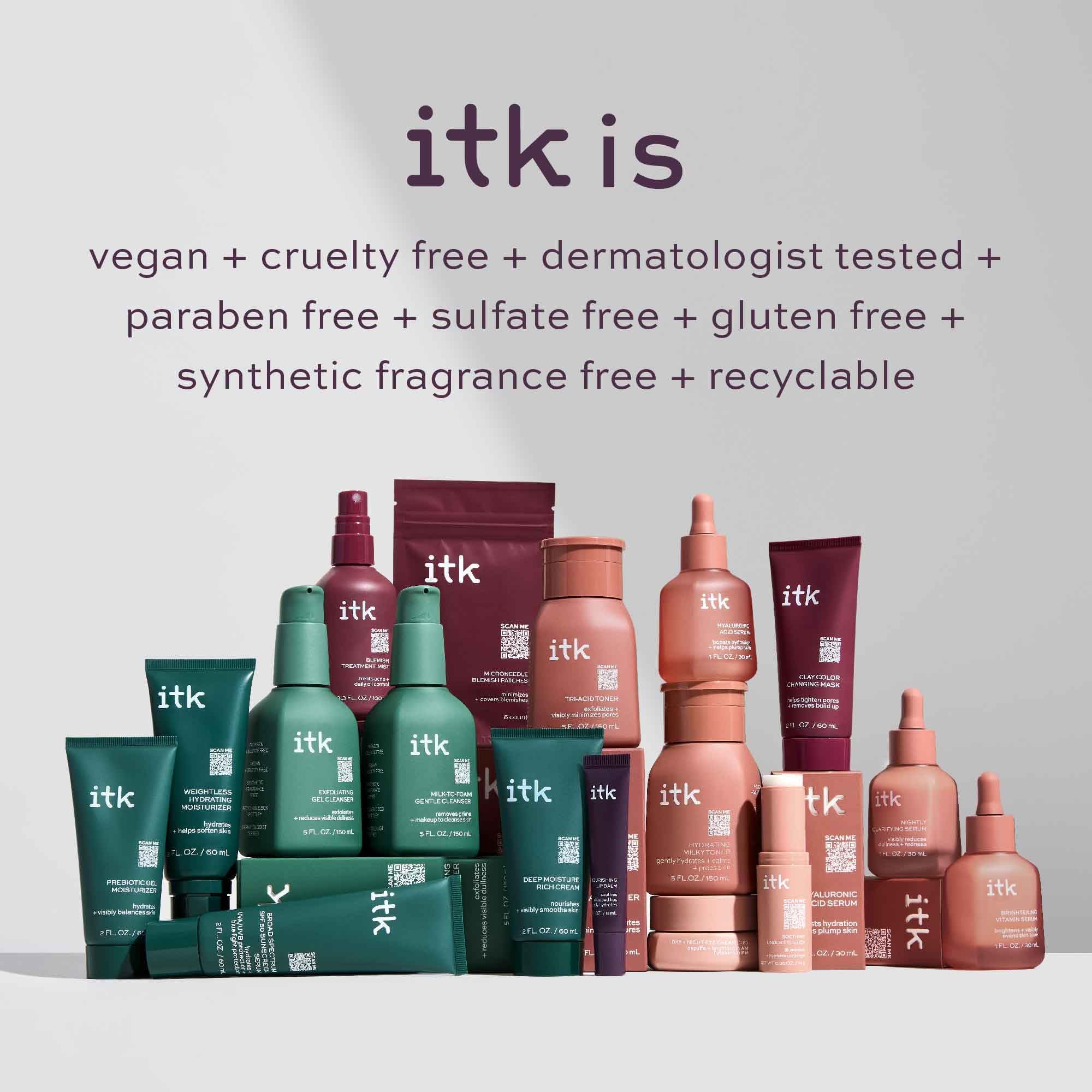 ITK Skincare 2% Salicylic Acid Spray - Acne Treatment for Face & Body, 3.3oz, Clear Blemish Mist for Post Workout
