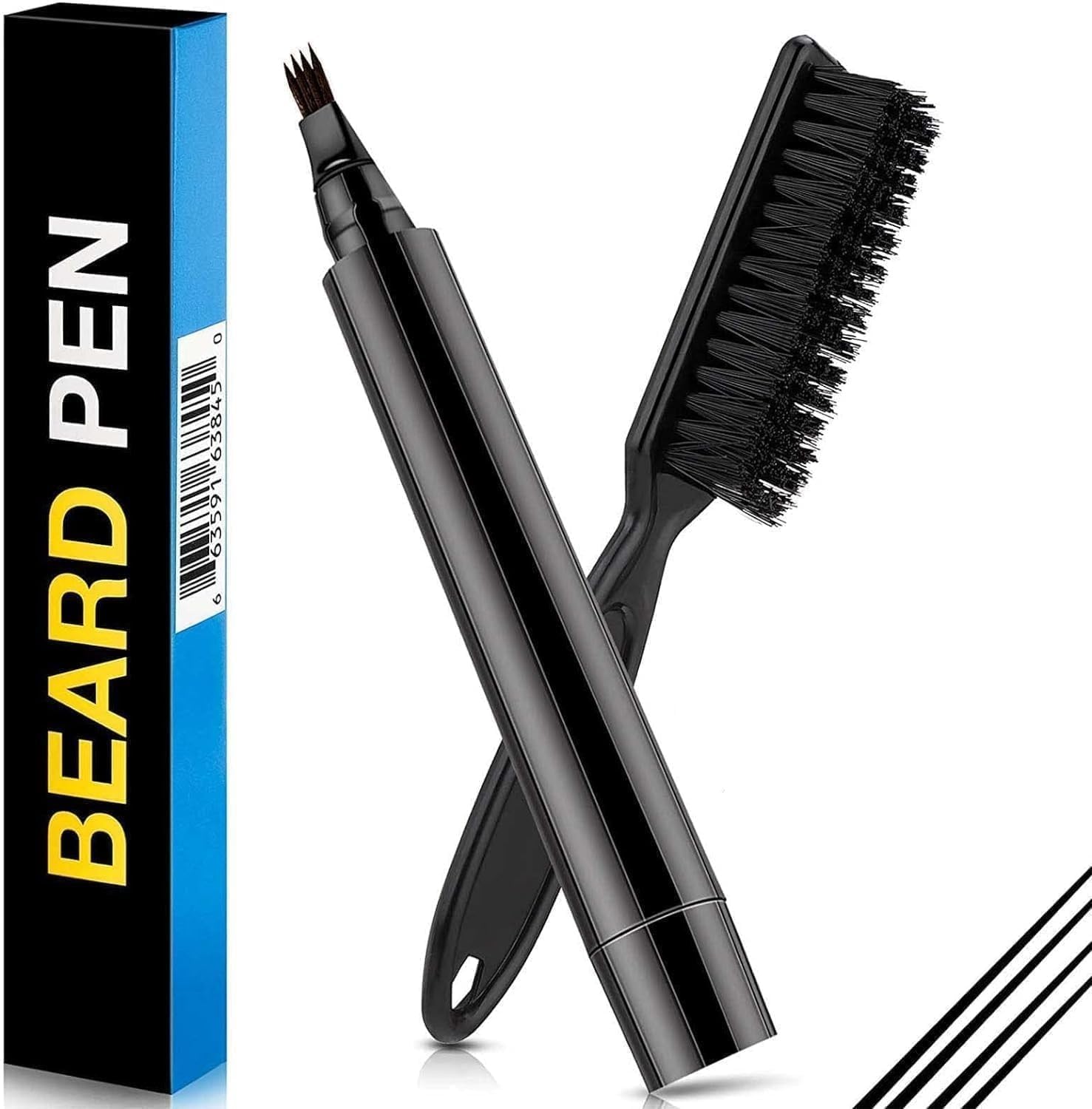 Firawer Beard Pen Filler For Men With MicroFork Tip  Waterproof & SweatProof Beard Pencil With Blending Brush | Long Lasting 