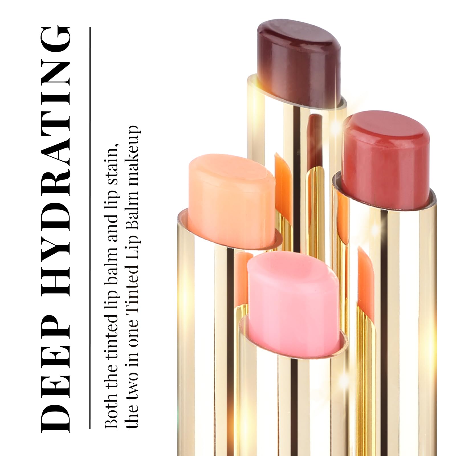 KYDA Tinted Lip Balm, Hydrating Sheer Formula Lip Balm, Natural Glossy Finish, Moisturizing Lip Care Balm for Dry Lips, Black Ca