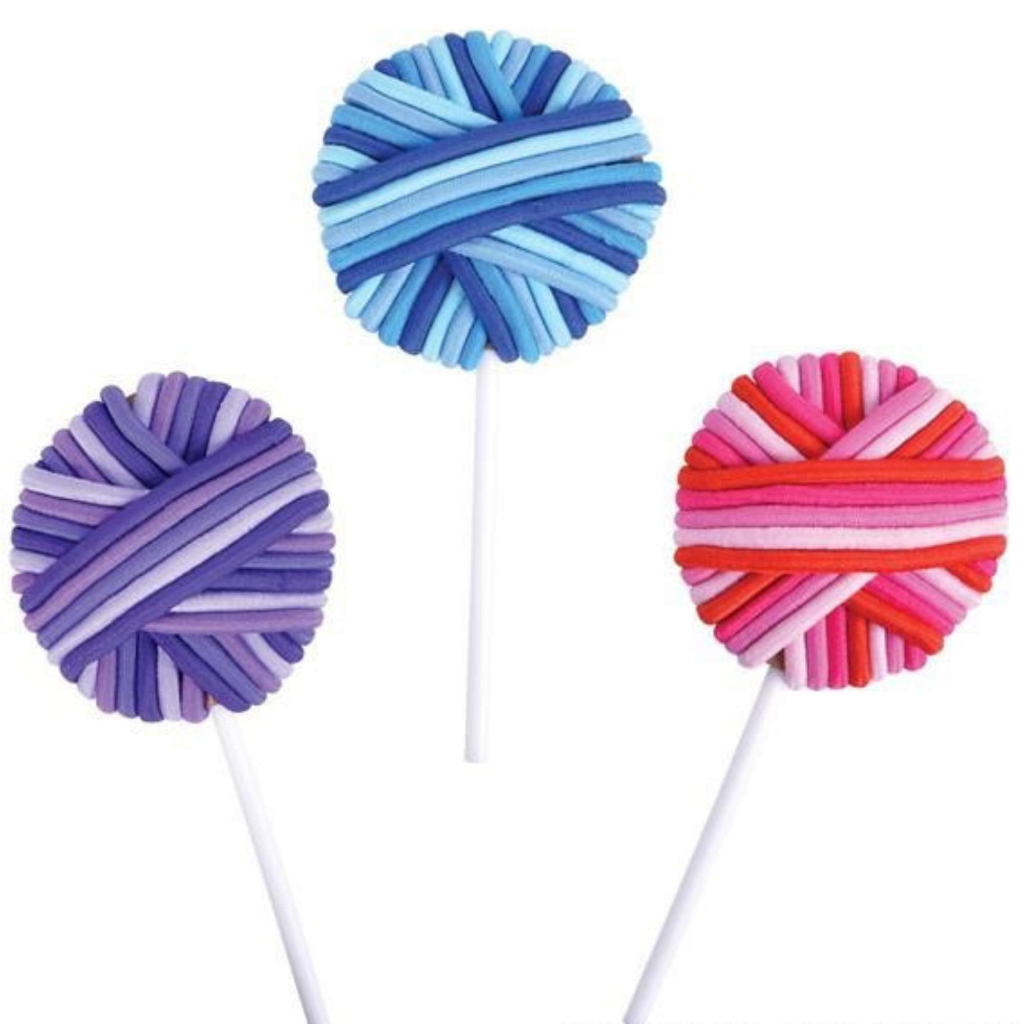 Needzo Elastic Hair Tie Lollipop, Fun Party Favor Cute Pony Tail Accessories for Girls, Assorted Colors