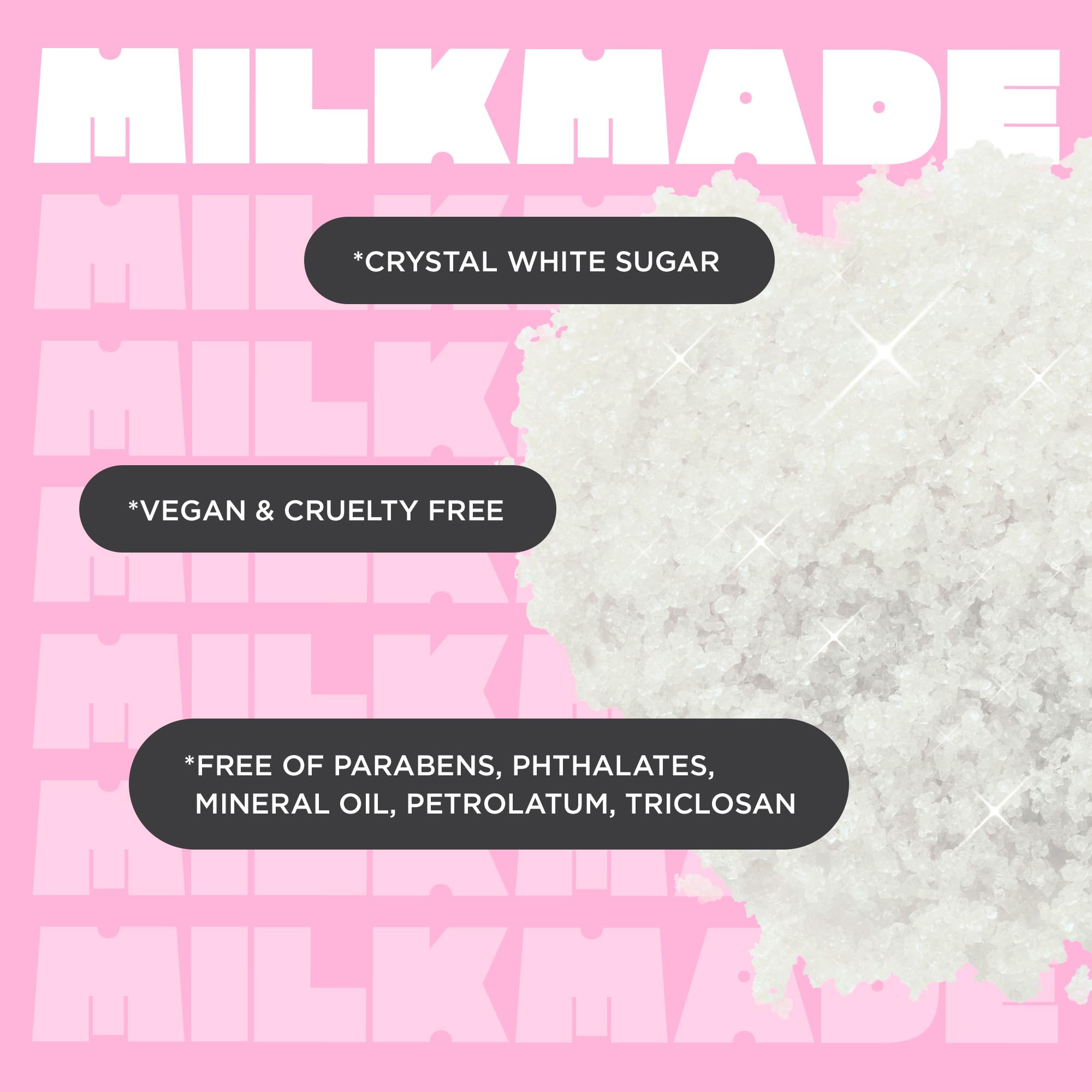 Cake Beauty Milk Made Vegan Body Sugar Scrub- Shea Butter, Candied Oat Milk & Marshmallow Root Extract - Gentle Exfoliating Hand