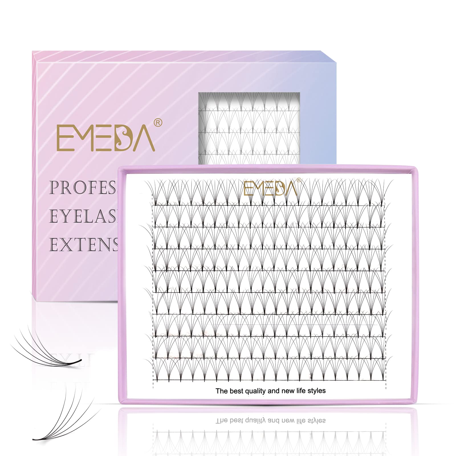 EMEDA 180 Fans Premade Fans Eyelash Extensions Pointy Base Thin Base 5D Stable D Curl Premade Lash Extensions Fans Pre Fanned Vo