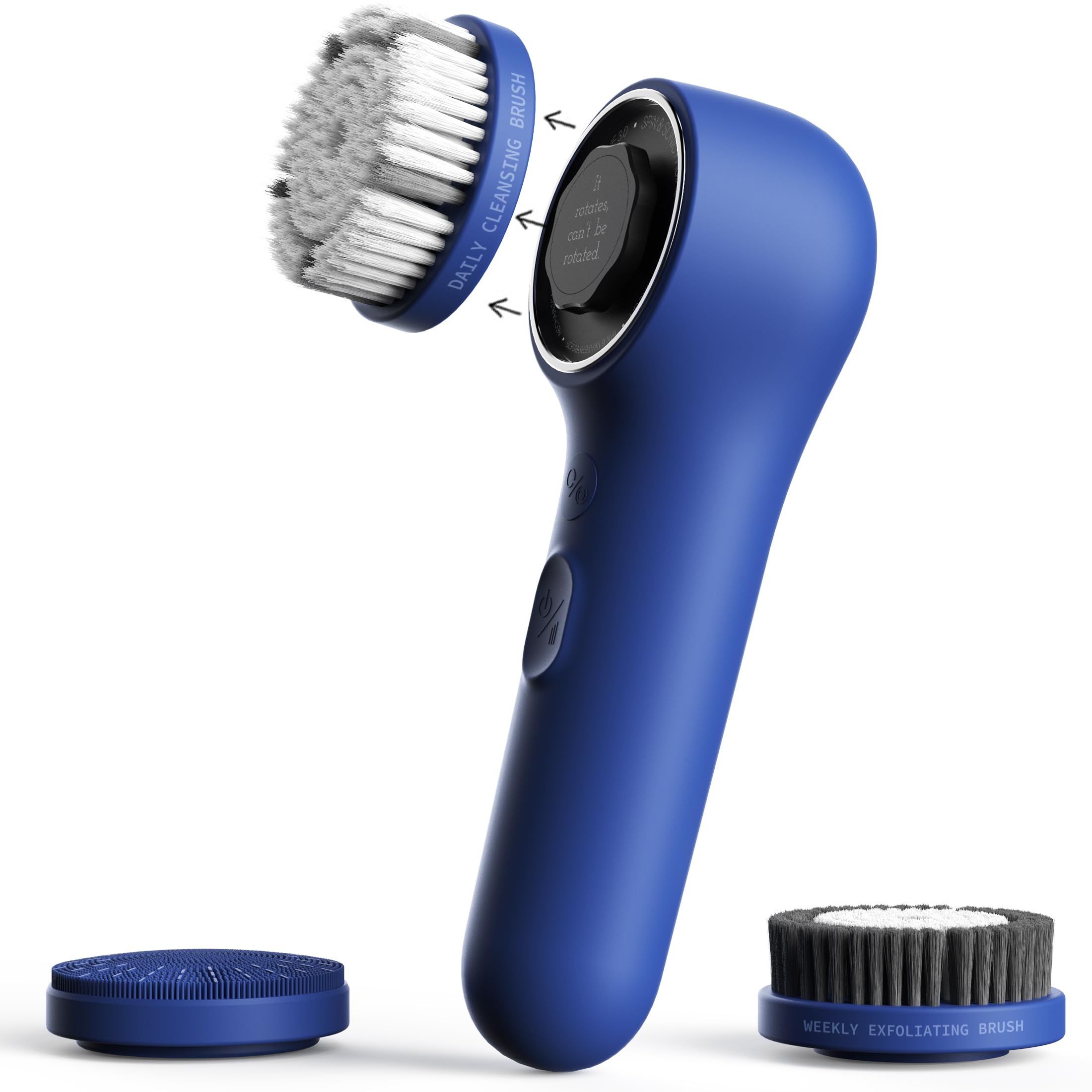 Spinning & V-Sonic Face Scrubber, Ngracoola 3.0 Facial Cleansing Brush, Waterproof & Rechargeable Face Scrub Brush For Men & Wom