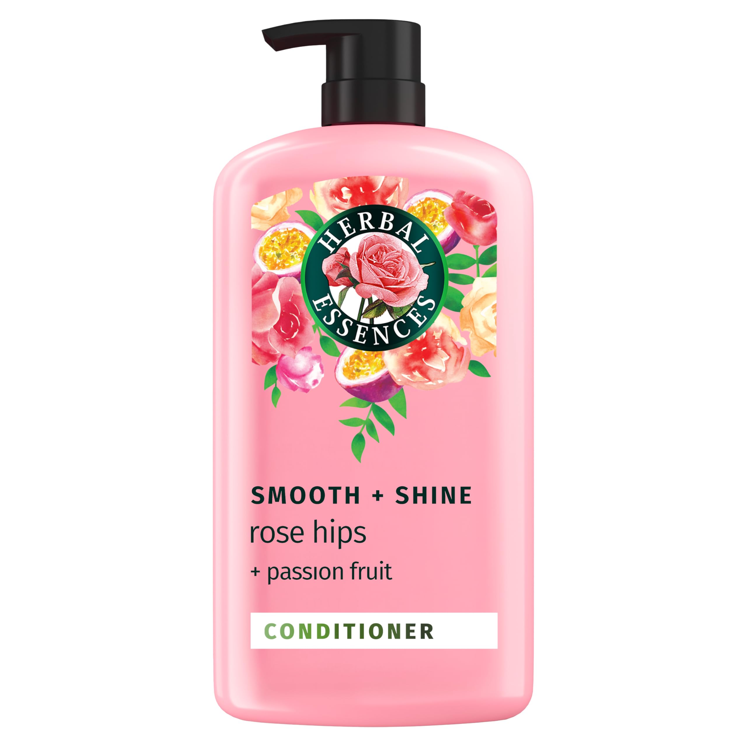 Herbal Essences Conditioner, Rose Hips + Passionfruit - Smooth Collection, Shiny Hair with Vitamin E & Jojoba, Safe for Color Tr