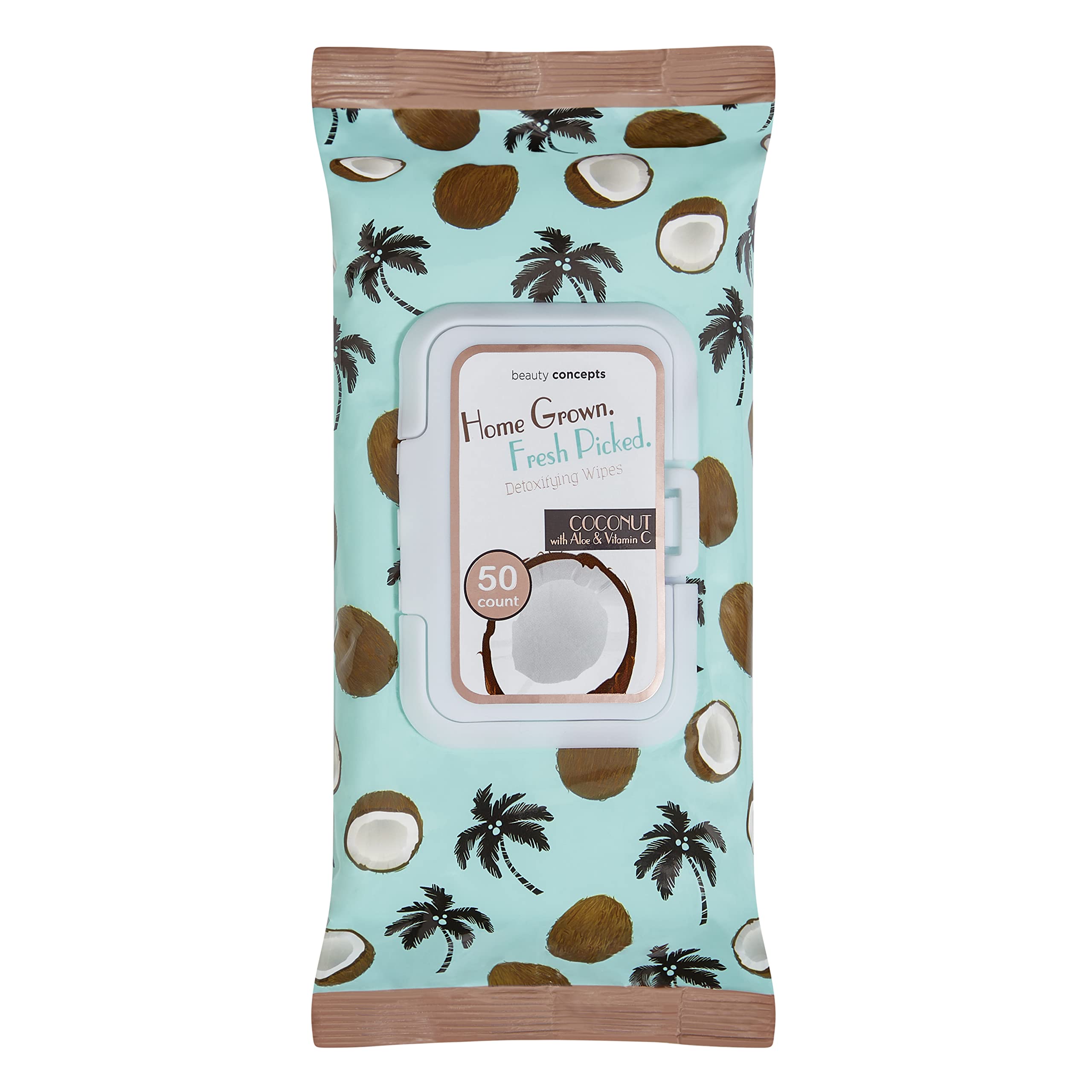 B.C. Beauty Concepts Makeup Remover Wipes - Gentle Facial Wipes for Easy Makeup Removal, 50 Count (Pack of 1), Coconut with Aloe