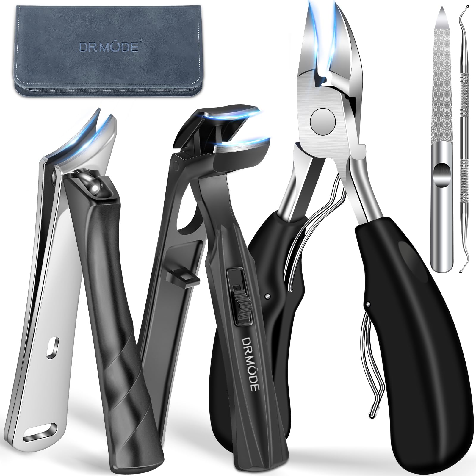 Toenail Clippers for Thick Toenails for Seniors, Angled Head Large Toe Nail Clippers Set for Men, Heavy Duty Ingrown Toenail Cli