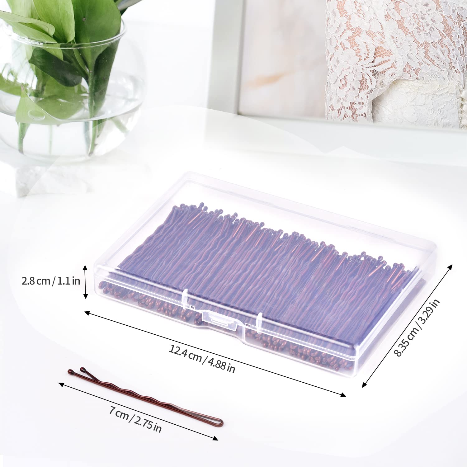 Large Bobby Pins Brown,Morgles 2.75'' Jumbo Hair Pins Brown Long Bobby Pins For Thick Hair For Women Girls With Box-120 Count