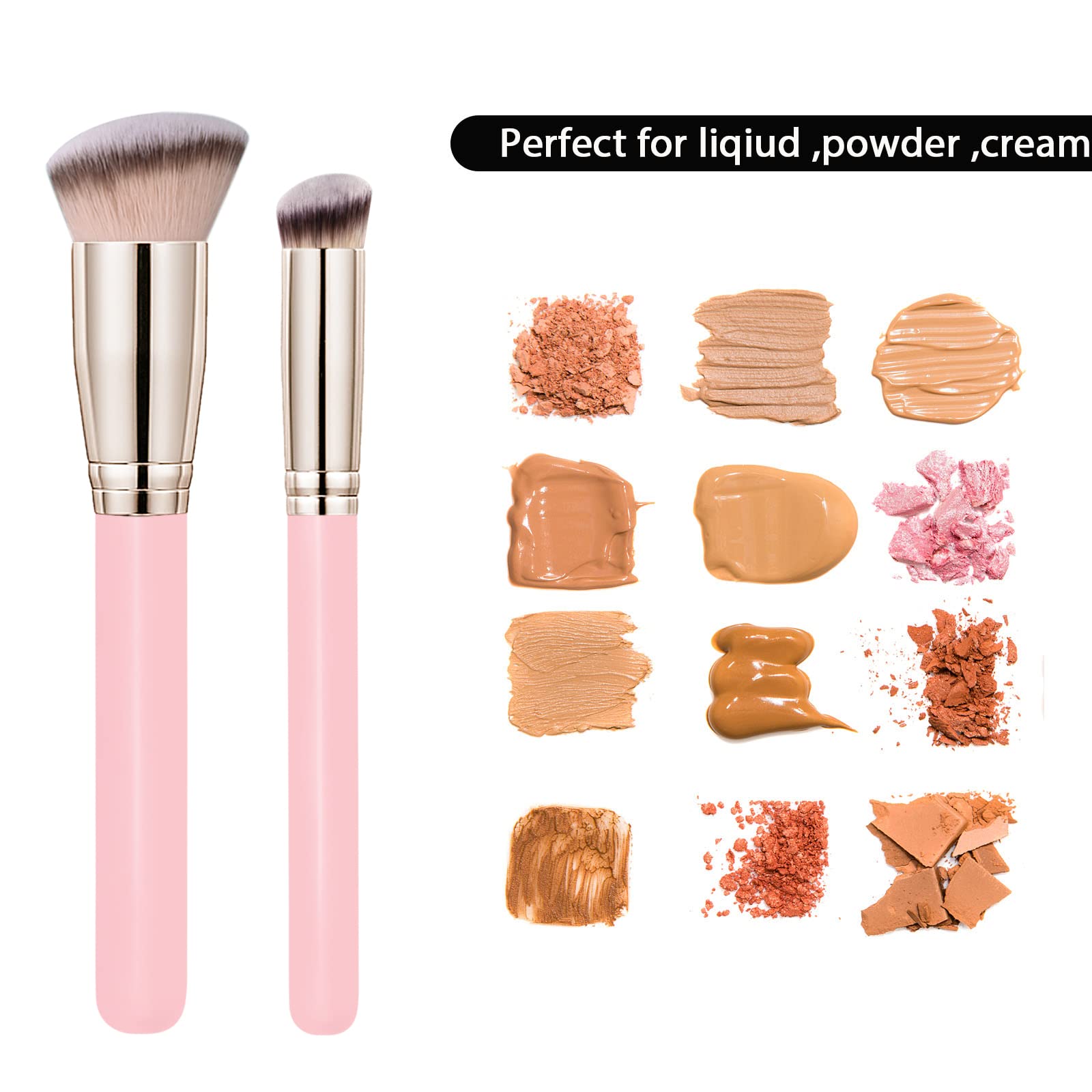 Makeup Brushes Dpolla Pro Foundation Brush And Flawless Concealer Brush Perfect For Any Look Premium Luxe Hair Contour Brush Per