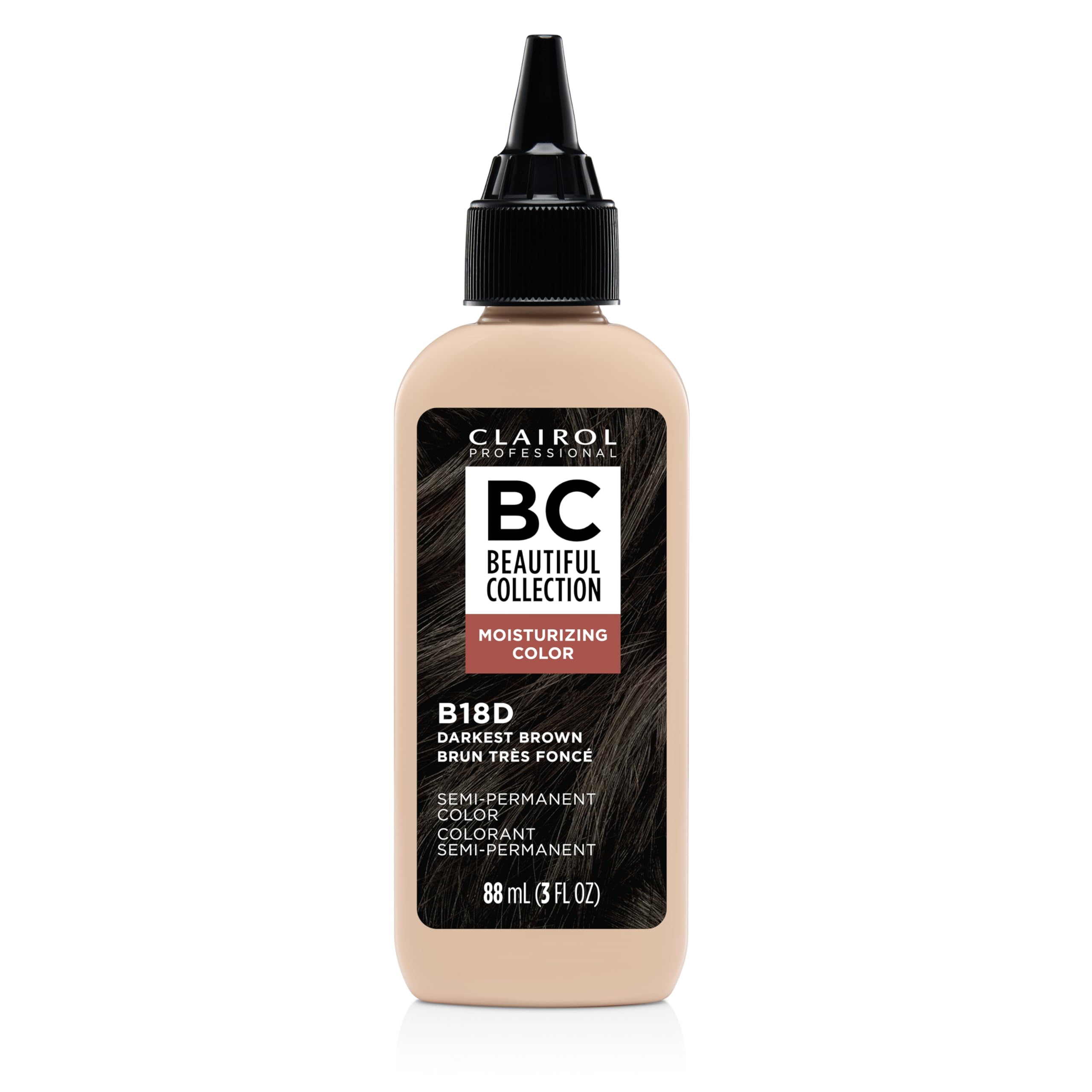 Clairol Professional Beautiful Collection Hair Color, 18D Darkest Brown, 3 oz. - Packaging May Vary