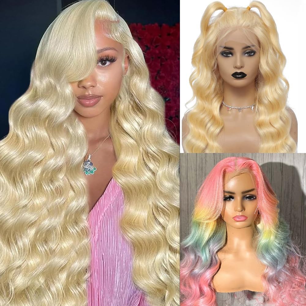 Avolo 613 Lace Front Wig Human Hair 13x6 Transparent Lace Blonde Lace Front Wigs Human Hair 613 Body Wave Lace Front Wigs Human 