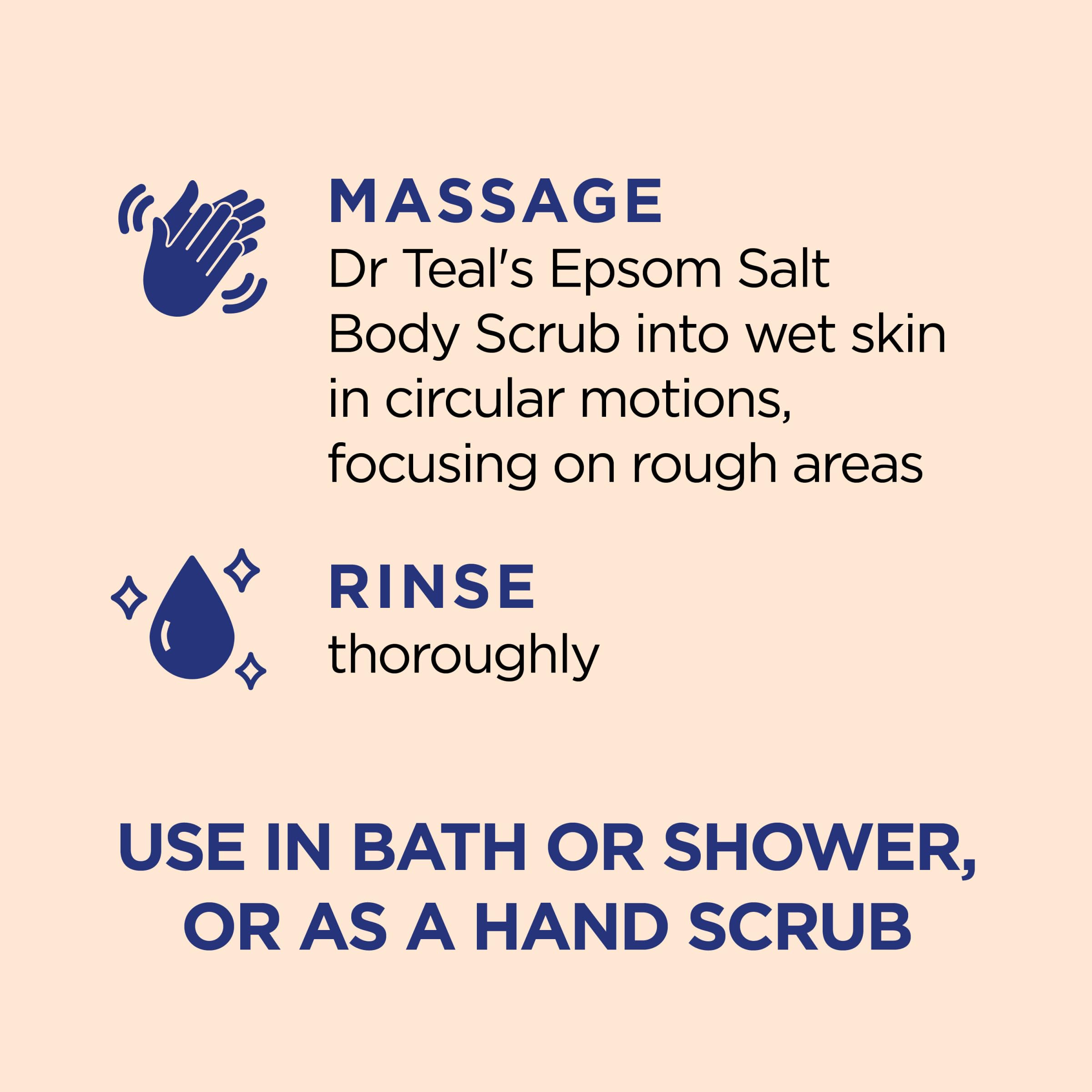 Dr Teal's Pink Himalayan Salt Body Scrub, Glow & Radiance with Pure Epsom Salt & Citrus Essential Oils 16 oz (Pack of 3) (Packag