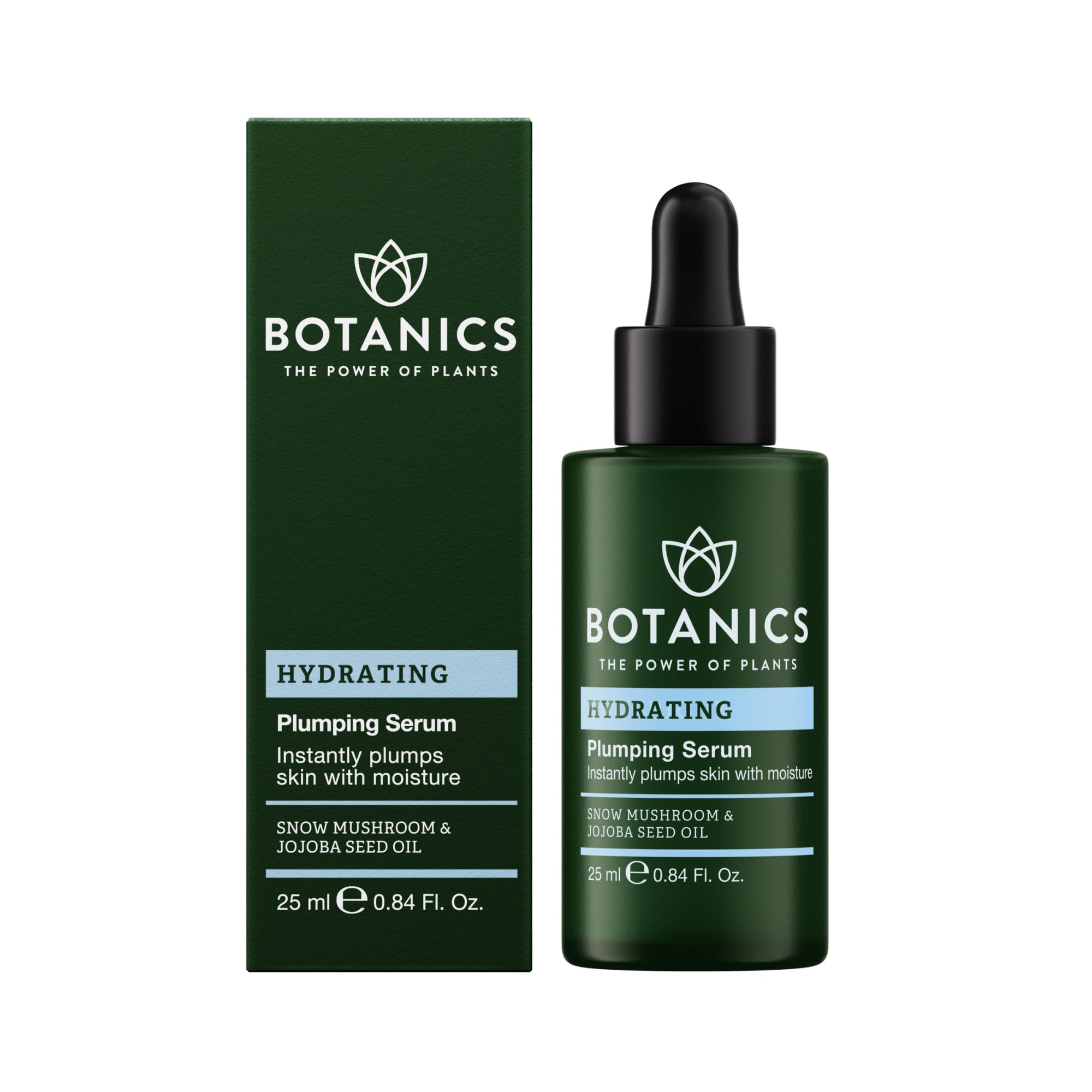 Botanics Hydrating Serum - Skin Plumping Serum for Face & Long-Lasting Hydration - Enriched with Snow Mushroom - Vegan & Cruelty