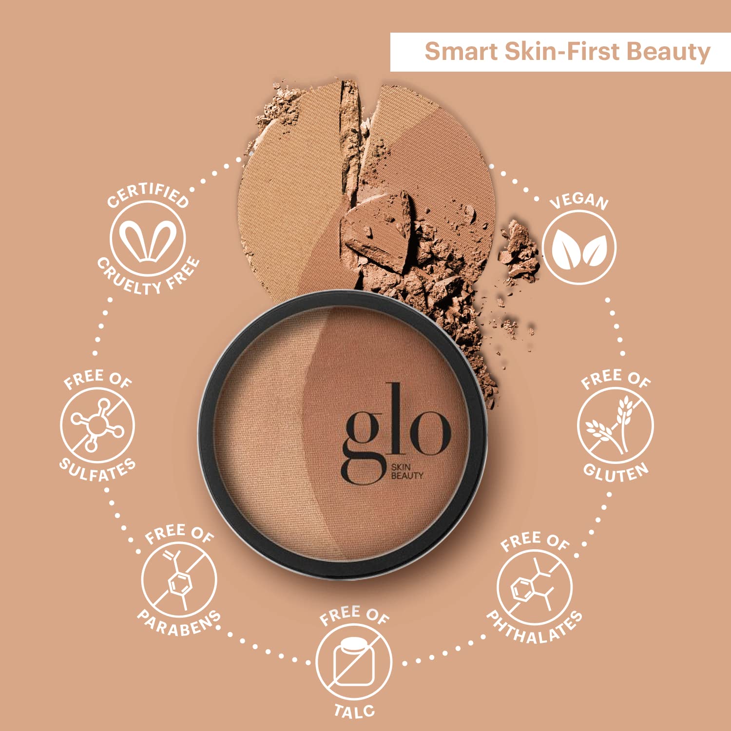 Glo Skin Beauty Bronzer Pressed Powder (Sunkiss) - Mineral Based Makeup Adds Warmth And Natural Contour For A Sun-Kissed Glow