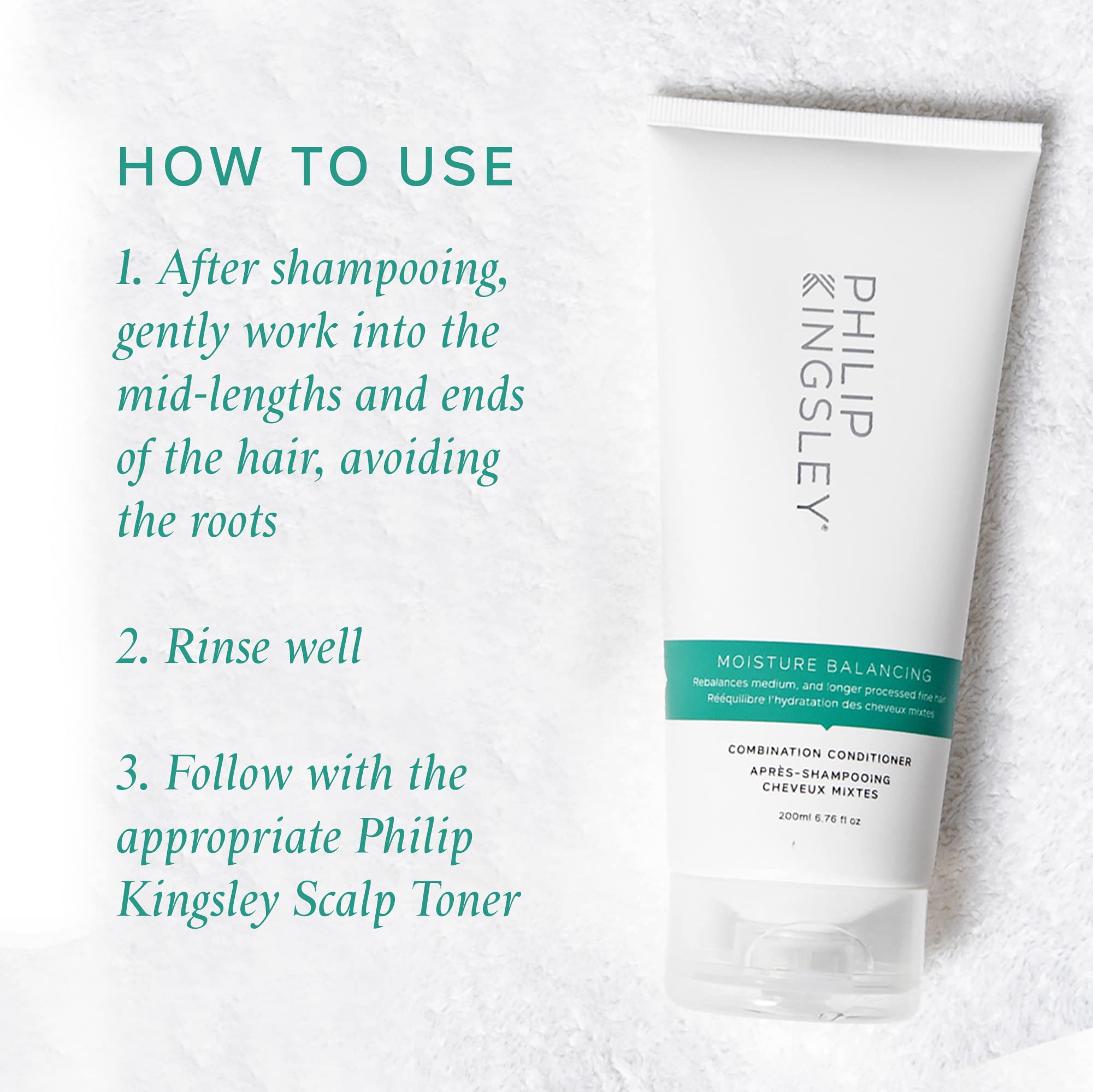 PHILIP KINGSLEY Moisture Balancing Combination Conditioner | Nourish Your Hair Without Weighing It Down, 6.76 oz.
