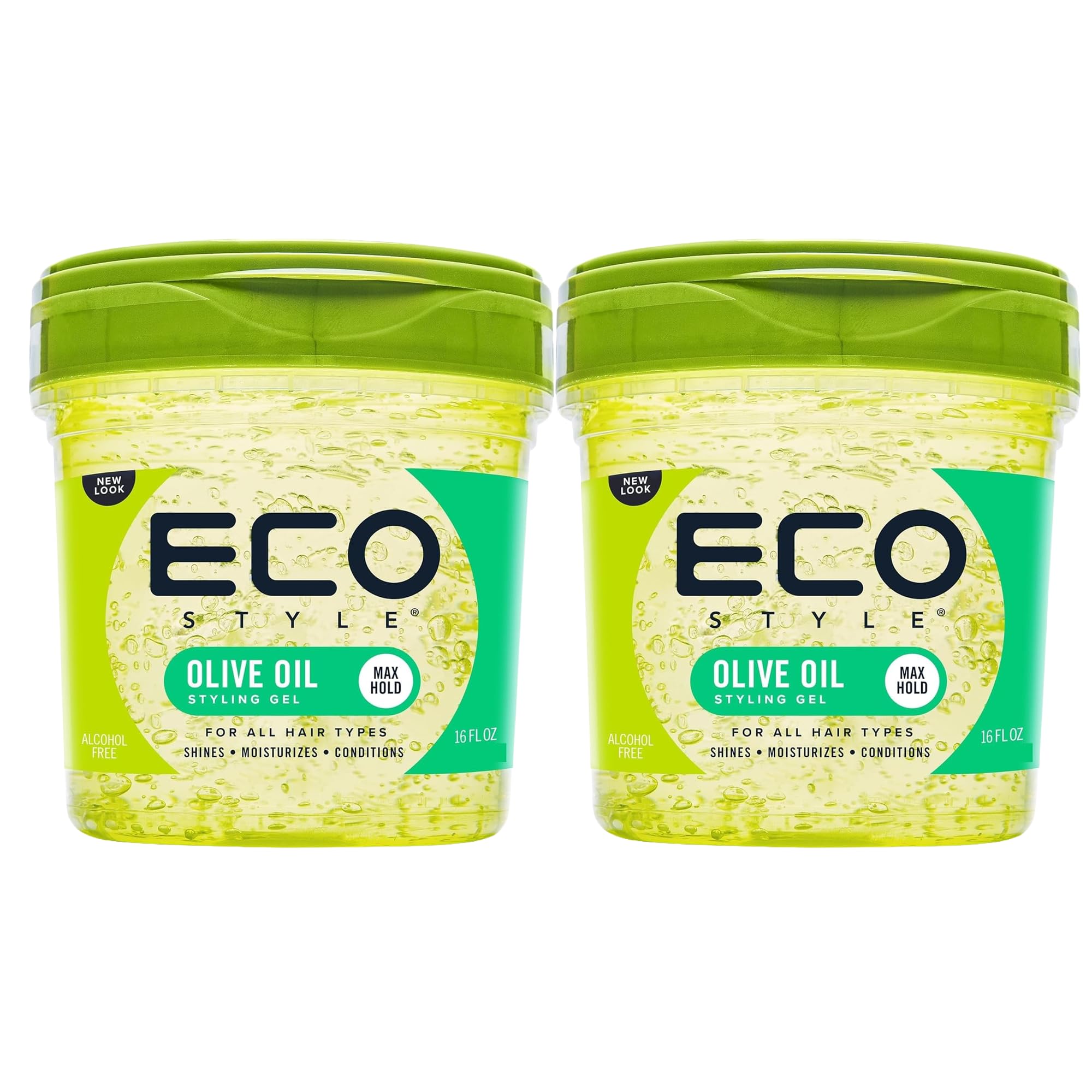 Eco Style Olive Oil Styling Gel (2 Pack)  Adds Shine and Tames Split Ends  Delivers Moisture to Scalp  Nourishes And Repairs 