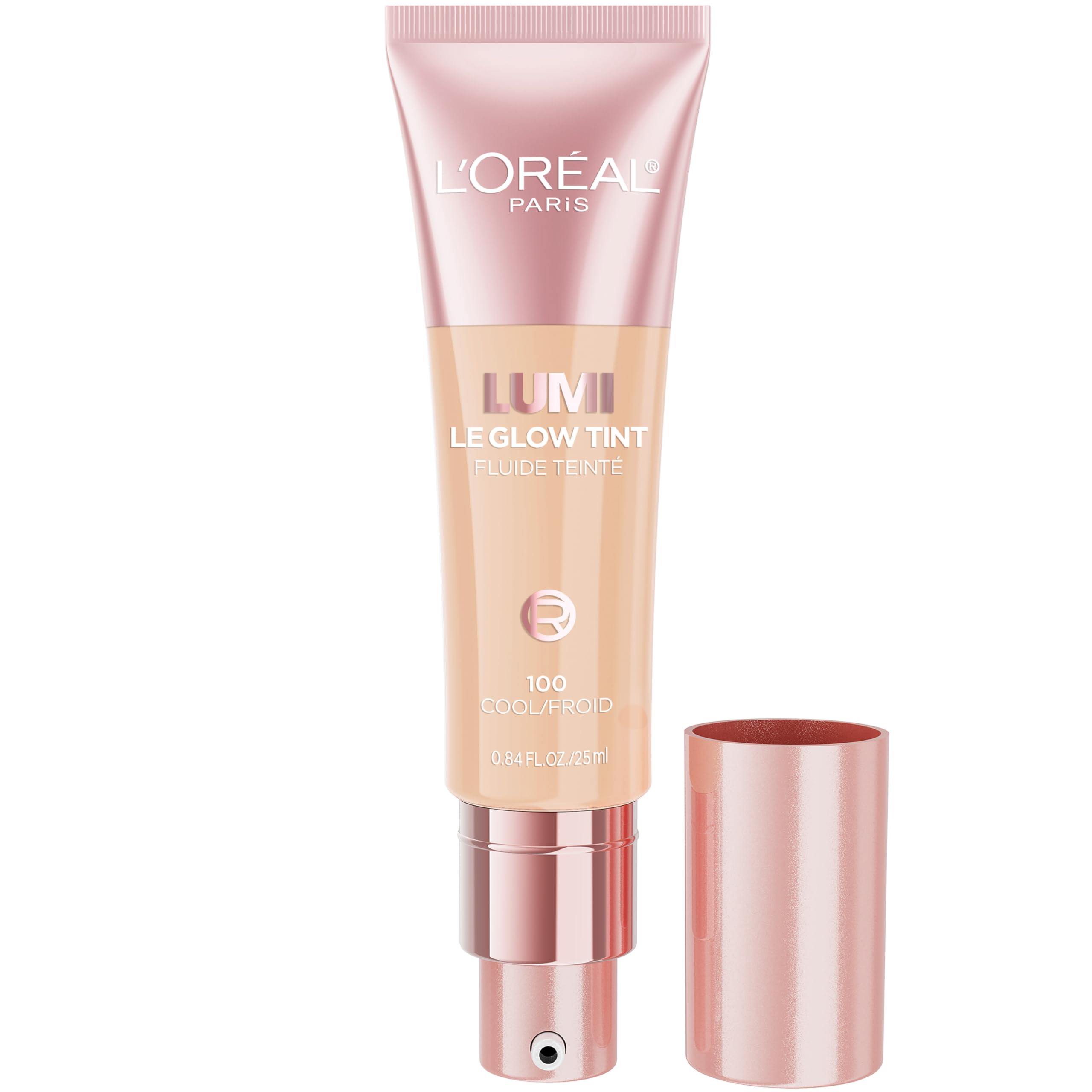 LOr  al Paris Lumi Le Glow Skin Tint, Lightweight Water-Based Tinted Serum with Foundation-Like Coverage, Glow Illuminator, Cool