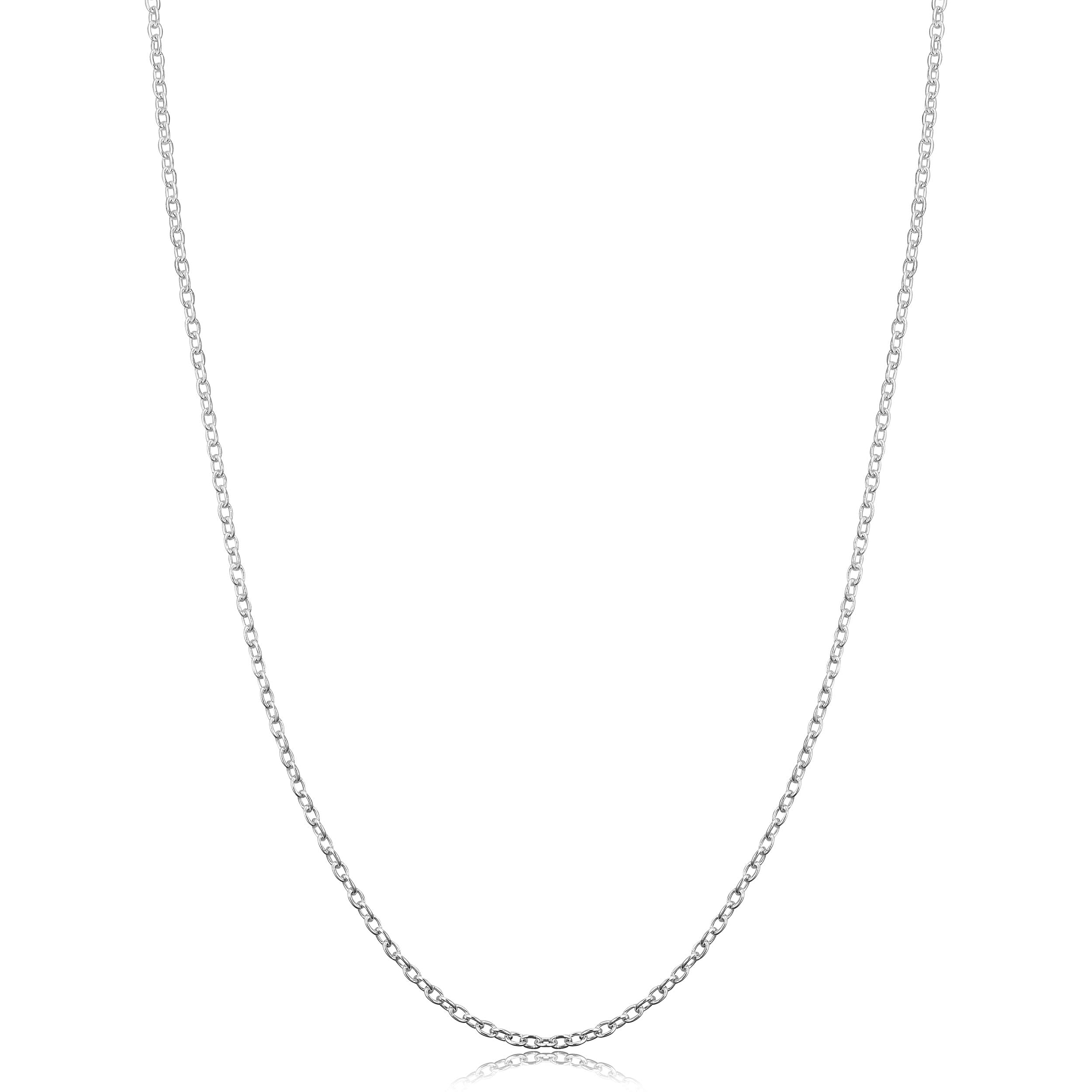 Kooljewelry Sterling Silver Round Cable Chain Necklace (1.6 mm, 18 inch)