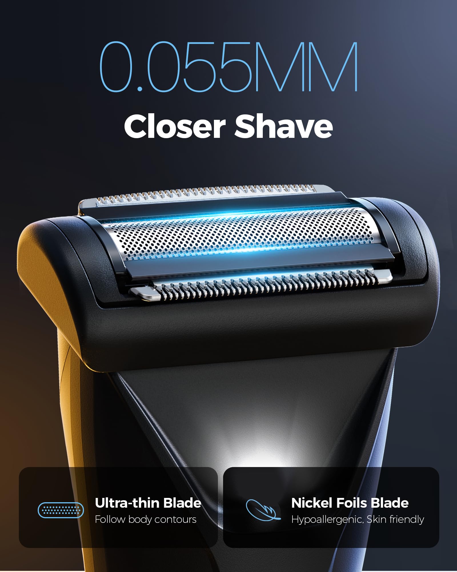 Glaker Ball Trimmer Men, 2-In-1 Body Shaver Pubic Hair Trimmer For Men Manscape Groin Trimmer Body Hair Trimmer Ball Shaver Body