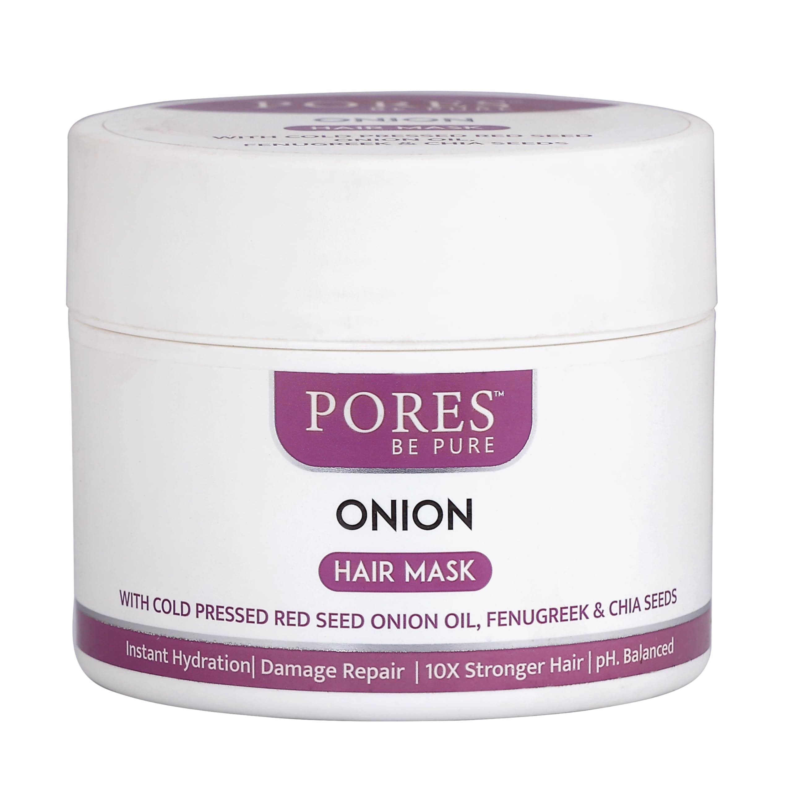 Pores Be Pure Onion Hair Mask | Chia & Fenugreek For Thin Hair | Boosts Volume, Controls Frizz & Hair Fall | Deep Conditioning F