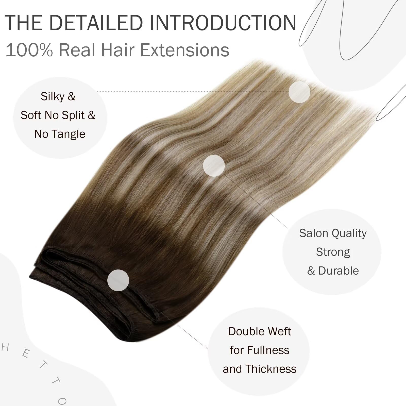 Hetto Sew In Hair Extensions Real Weft Hair Extensions Ombre Sew In Remy Hair Extensions Remy Hair Weft Brown To Medium Brown Wi