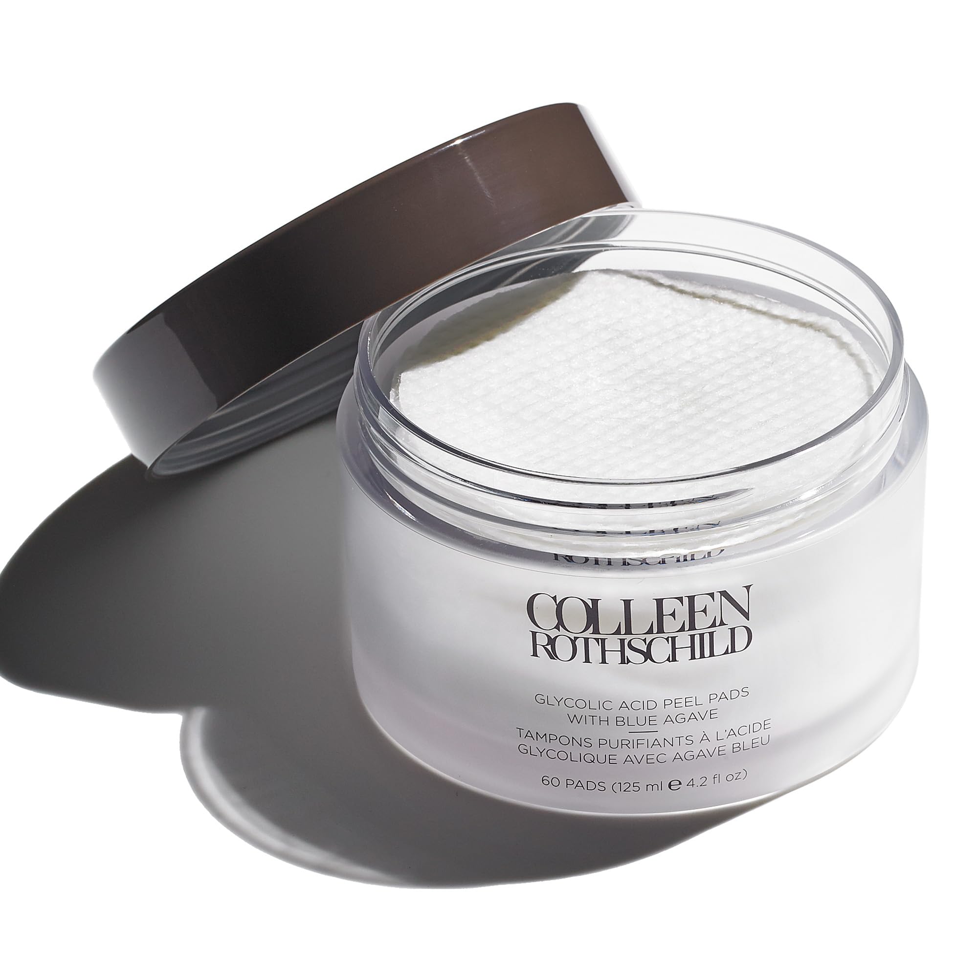 COLLEEN ROTHSCHILD Glycolic Acid Peel Pads with Blue Agave | Gentle Spa-Strength Treatment | Resurface, Brighten, Smooth & Exfol