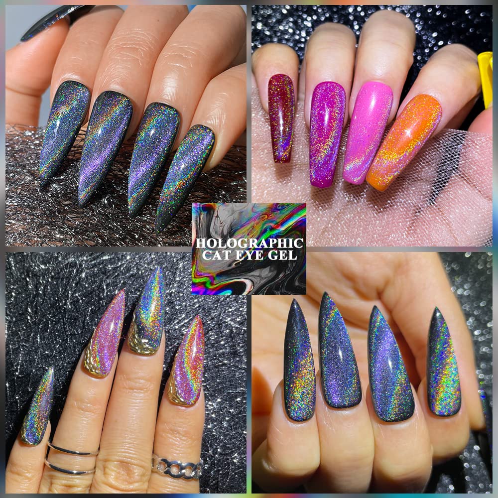Mizhse 10Ml Universal Rainbow Cat Eye Gel Nali Polish Laser Holographic 9D Cat Eye Gel Polish Soak Off Led Uv Gel Nail Art Varni