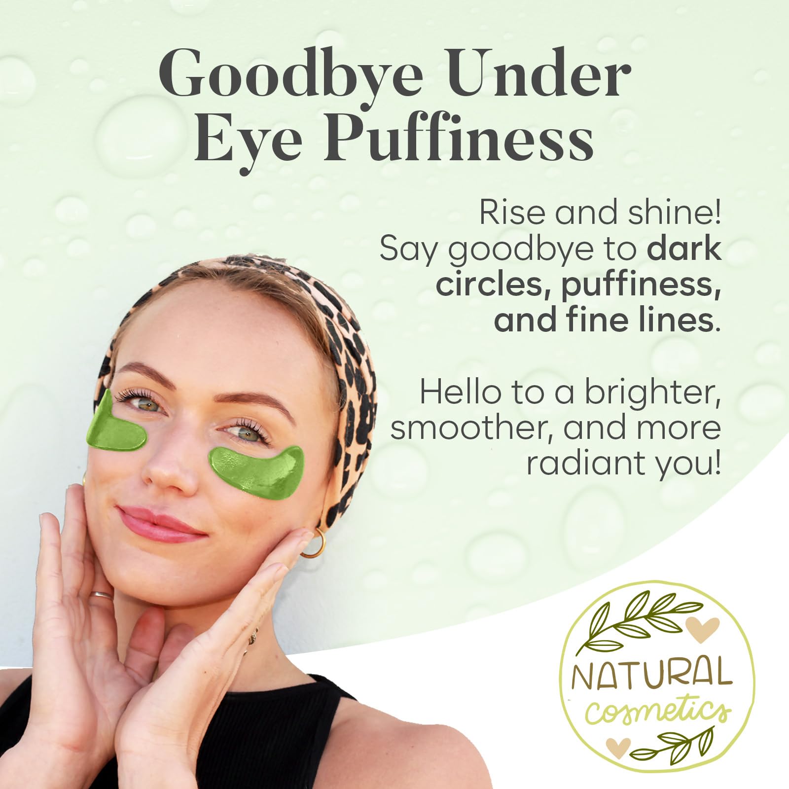 BLOOMORA Green Tea Eye Patches (30 Pairs) Under Eye Patches for Dark Circles, Under Eye Patches for Puffy Eyes and Dark Circles,
