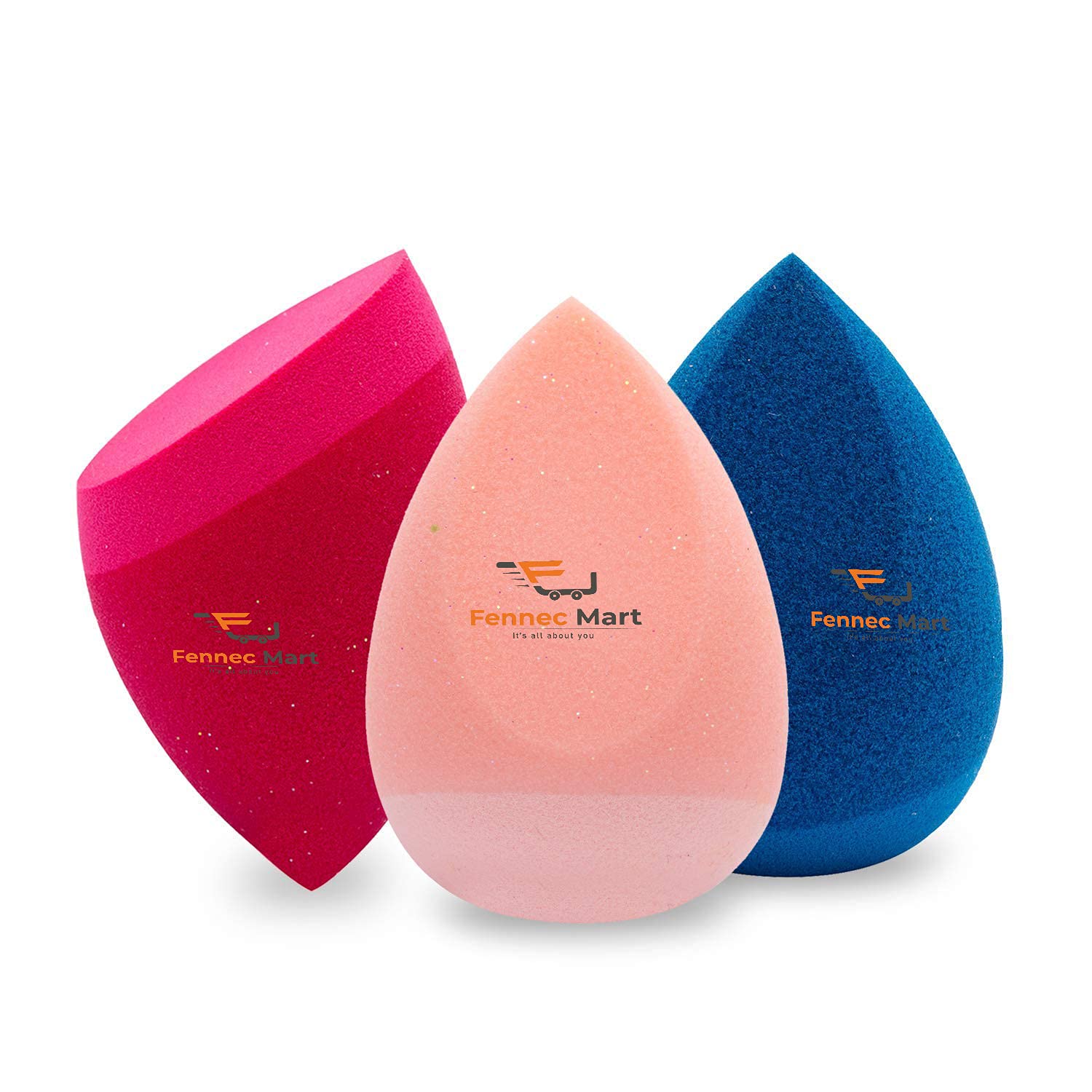 Fennec Mart Make Up Sponge Beauty Blender Puff Set Of 3 (Multicolor) Makeup Foundation Blender