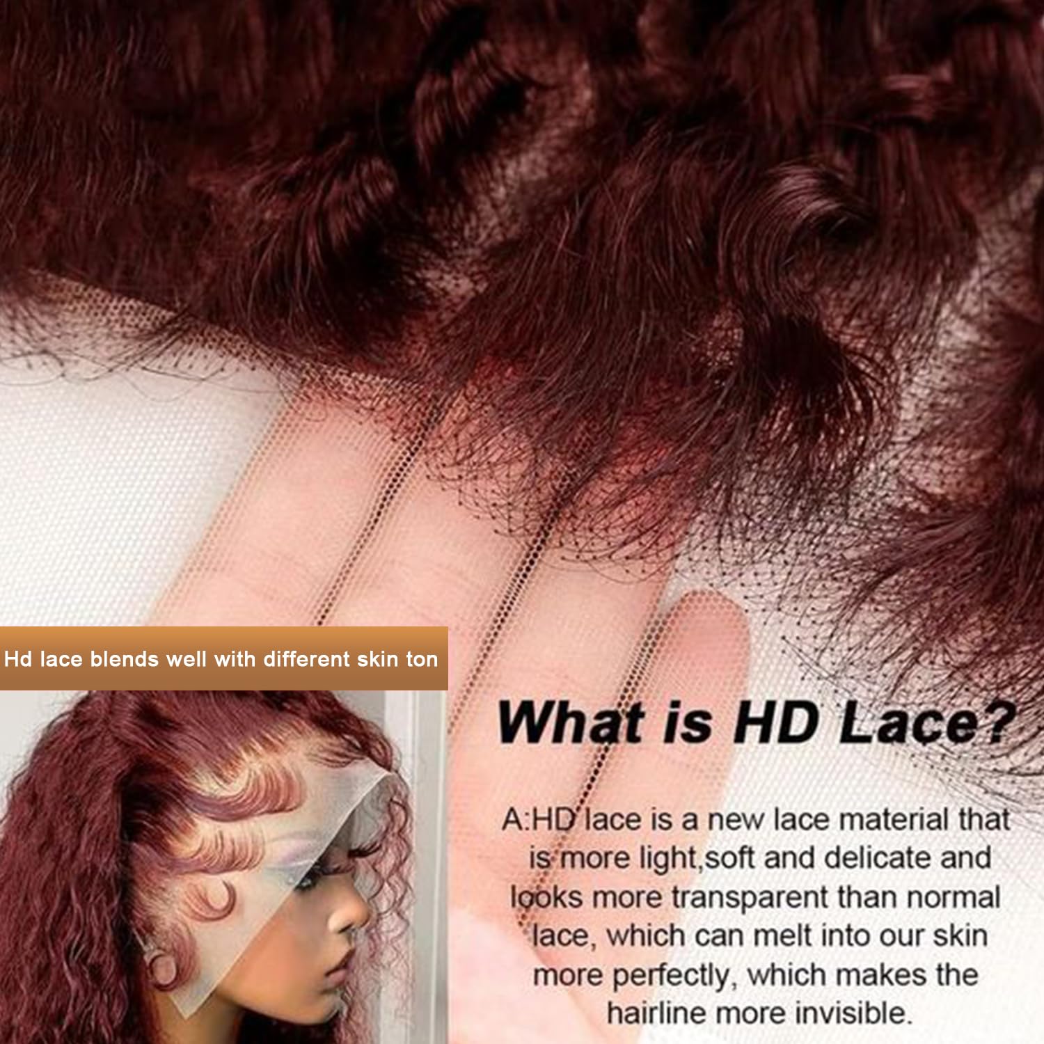 Hengrose Water Wave Reddish Brown 13X6 Lace Front Wigs Human Hair Auburn Water Wave Hd Lace Frontal Wig Pre Plucked With Baby Ha